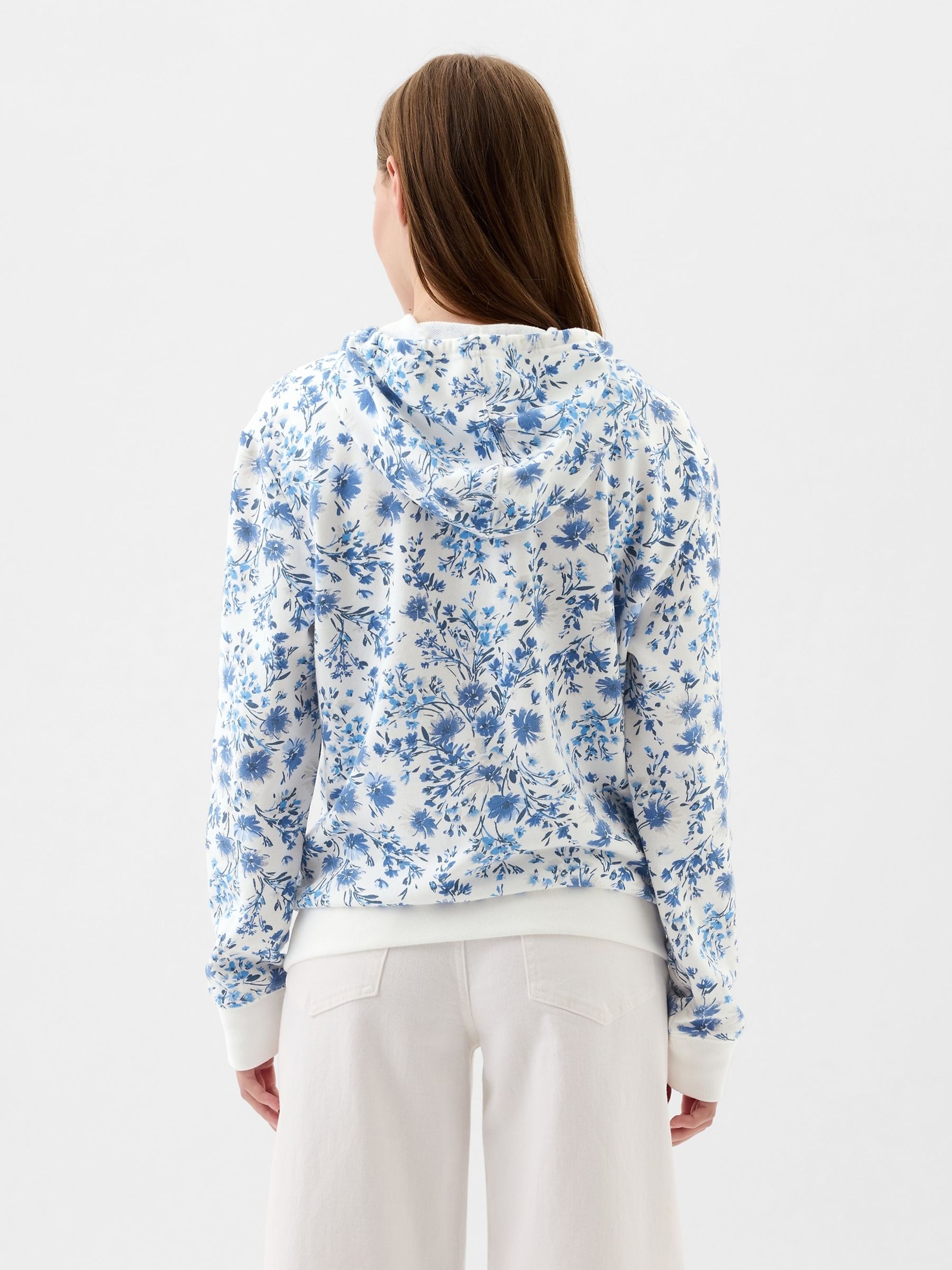 Blue Logo Floral Print Hoodie - Image 2 of 4