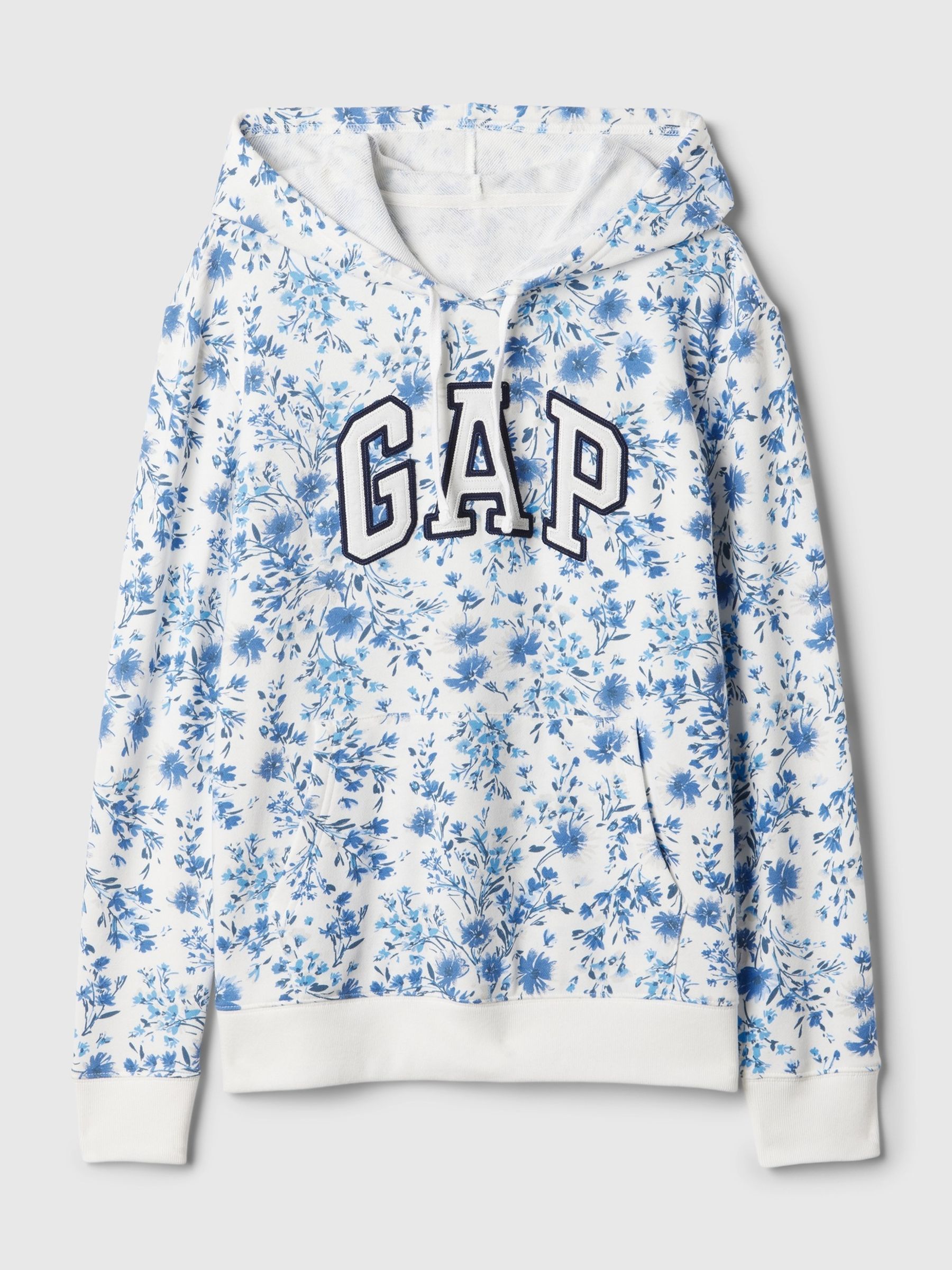 Blue Logo Floral Print Hoodie - Image 4 of 4