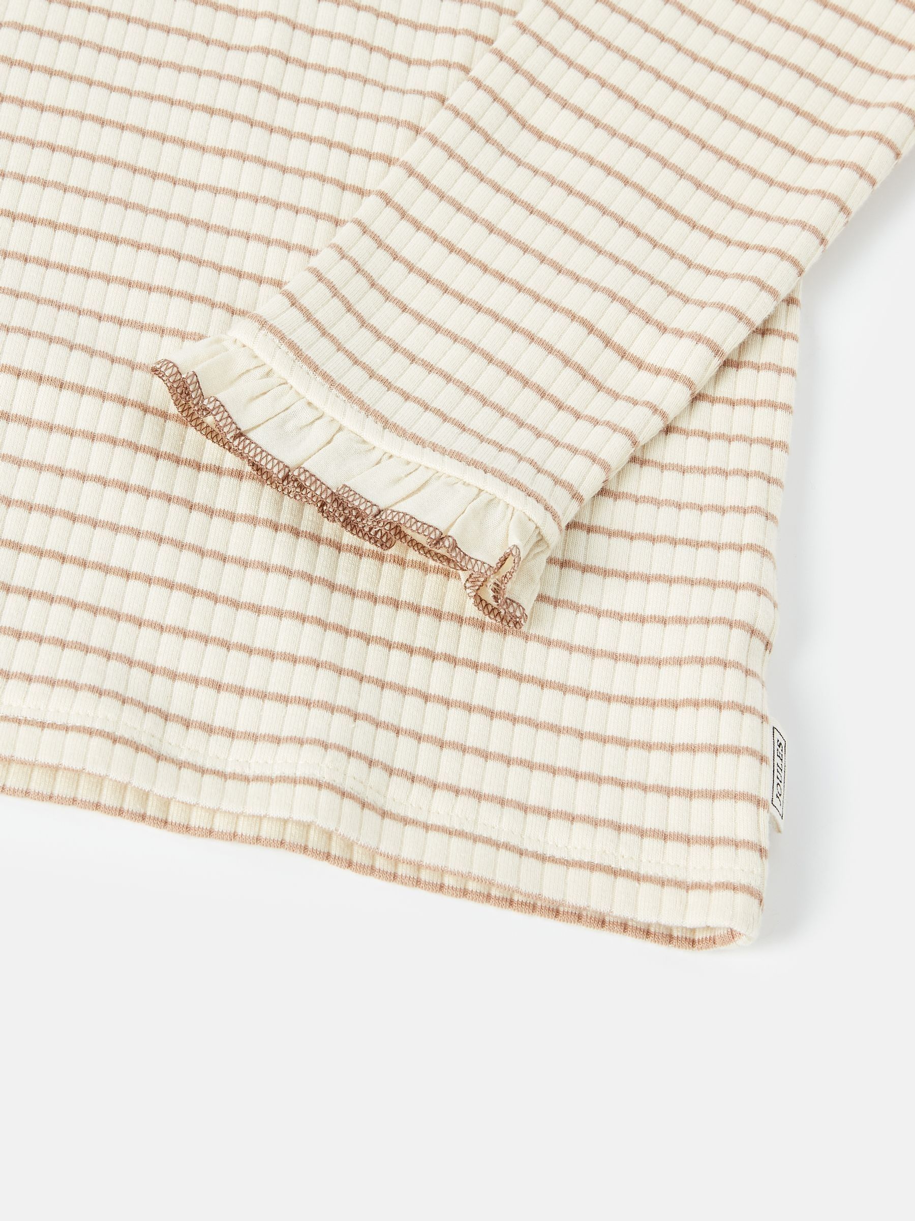 Faye Cream Stripe High Neck Rib Top - Image 4 of 4