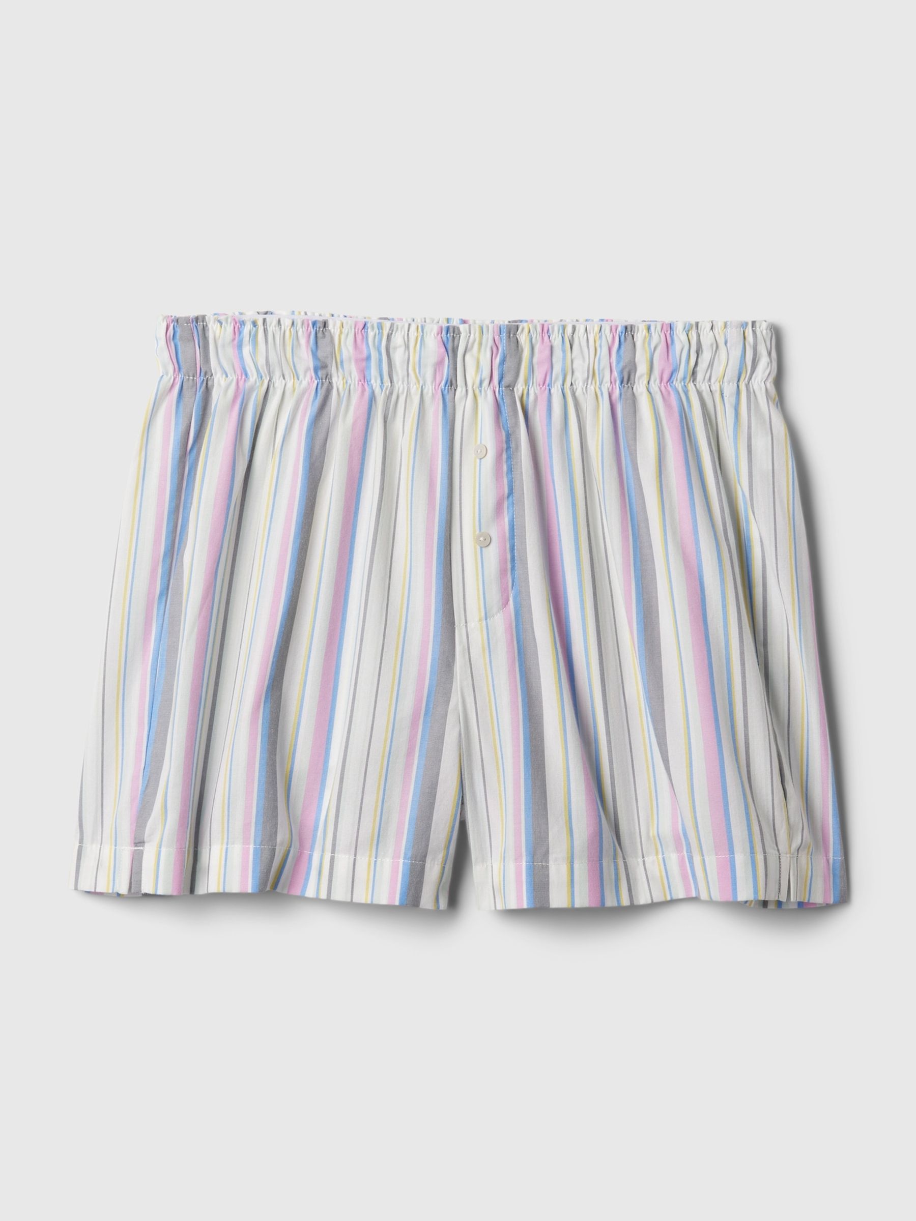 Blue Stripe Poplin Stripe Pyjama Shorts - Image 3 of 3