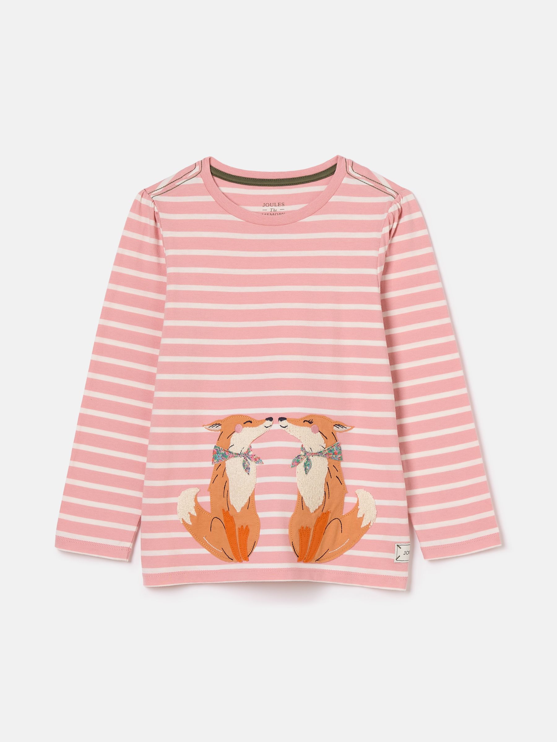Girls' Ava Pink Stripe Artwork T-Shirt - Image 1 of 5