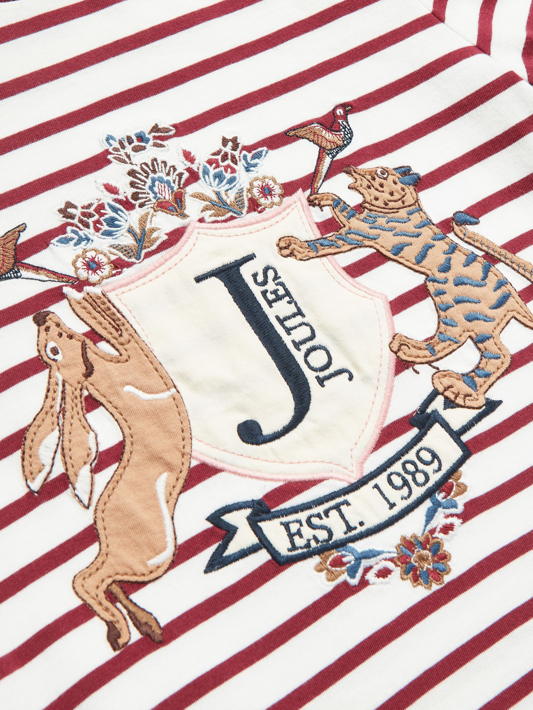 Girls' Ava Berry Red Stripe Artwork T-Shirt - Image 3 of 6