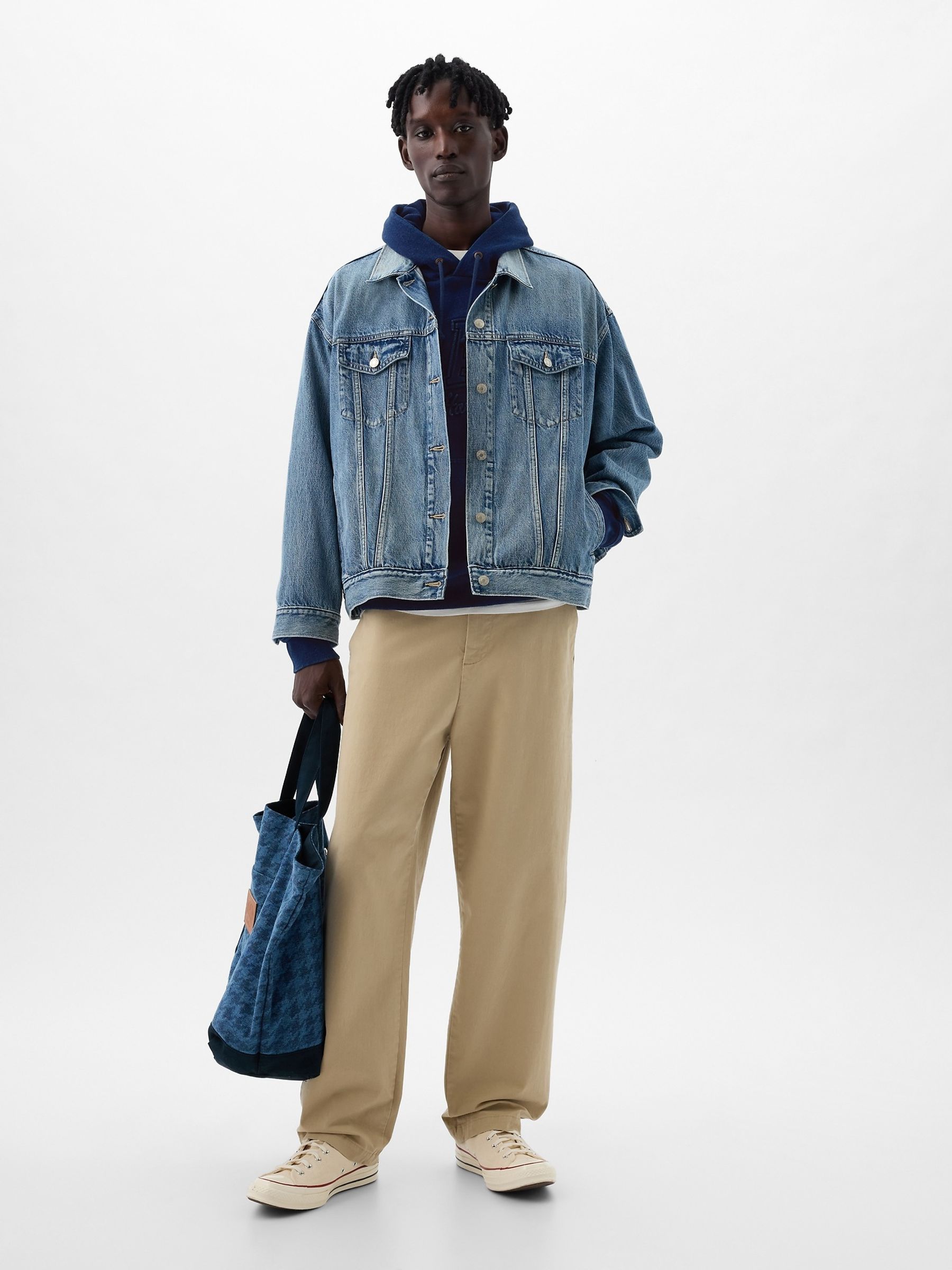 Navy/Blue Dapper Dan Denim Logo Hoodie - Image 3 of 5