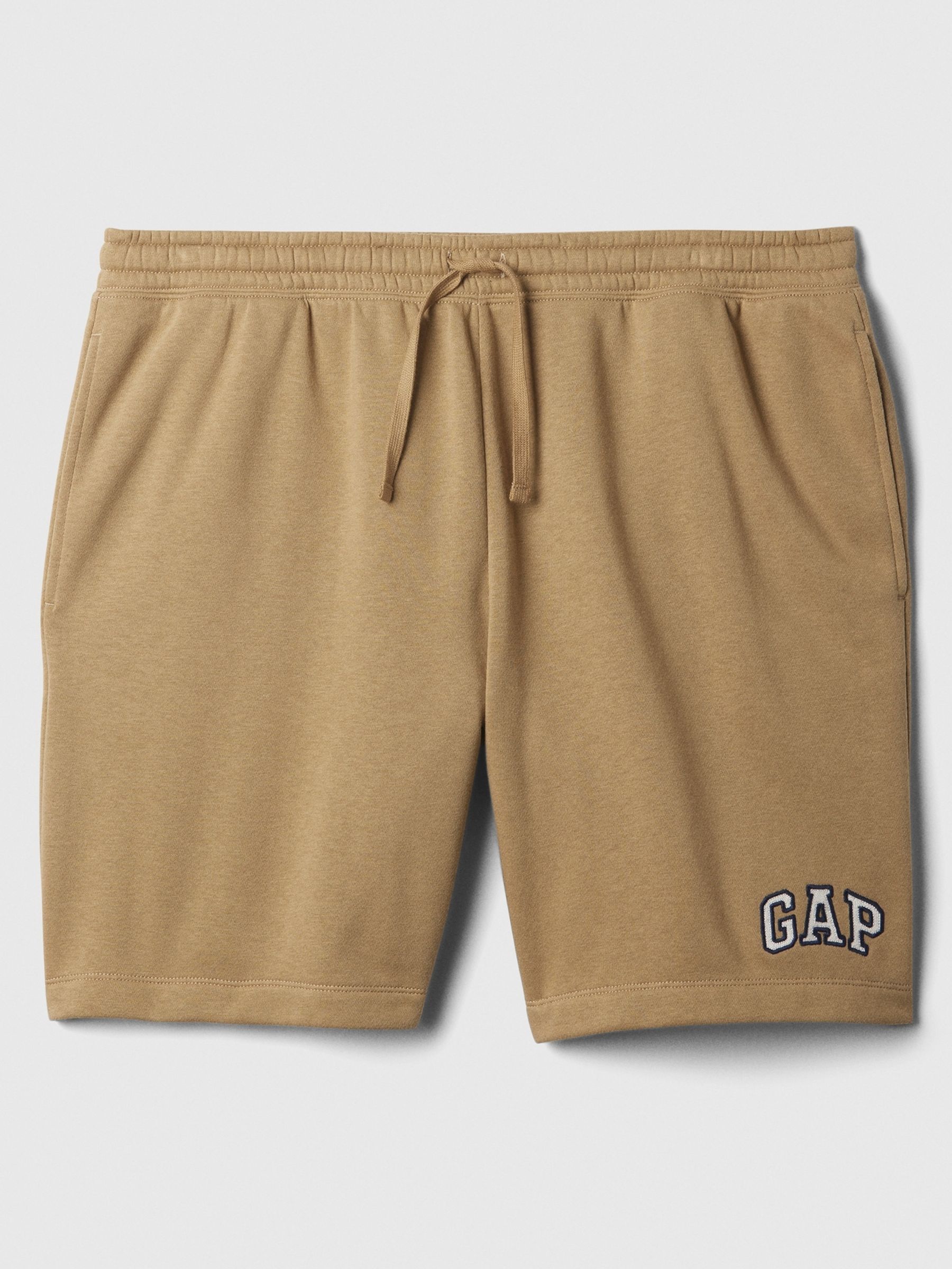 Beige Pull On Logo Jogger Shorts - Image 3 of 4