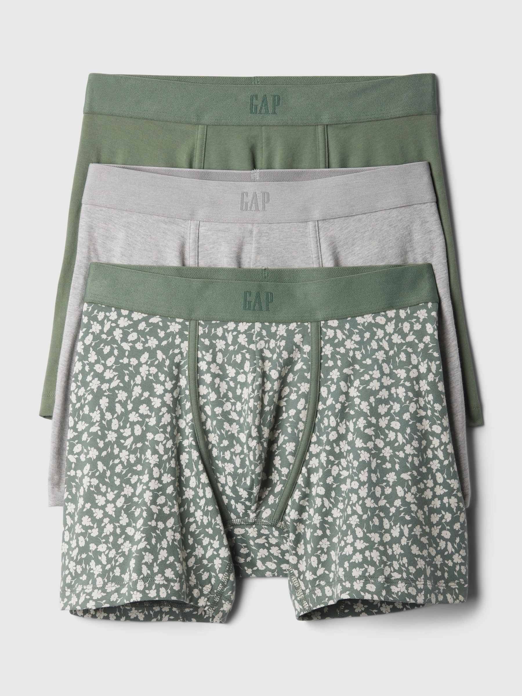 Green 5" Boxer Briefs 3 Pack - Image 1 of 1