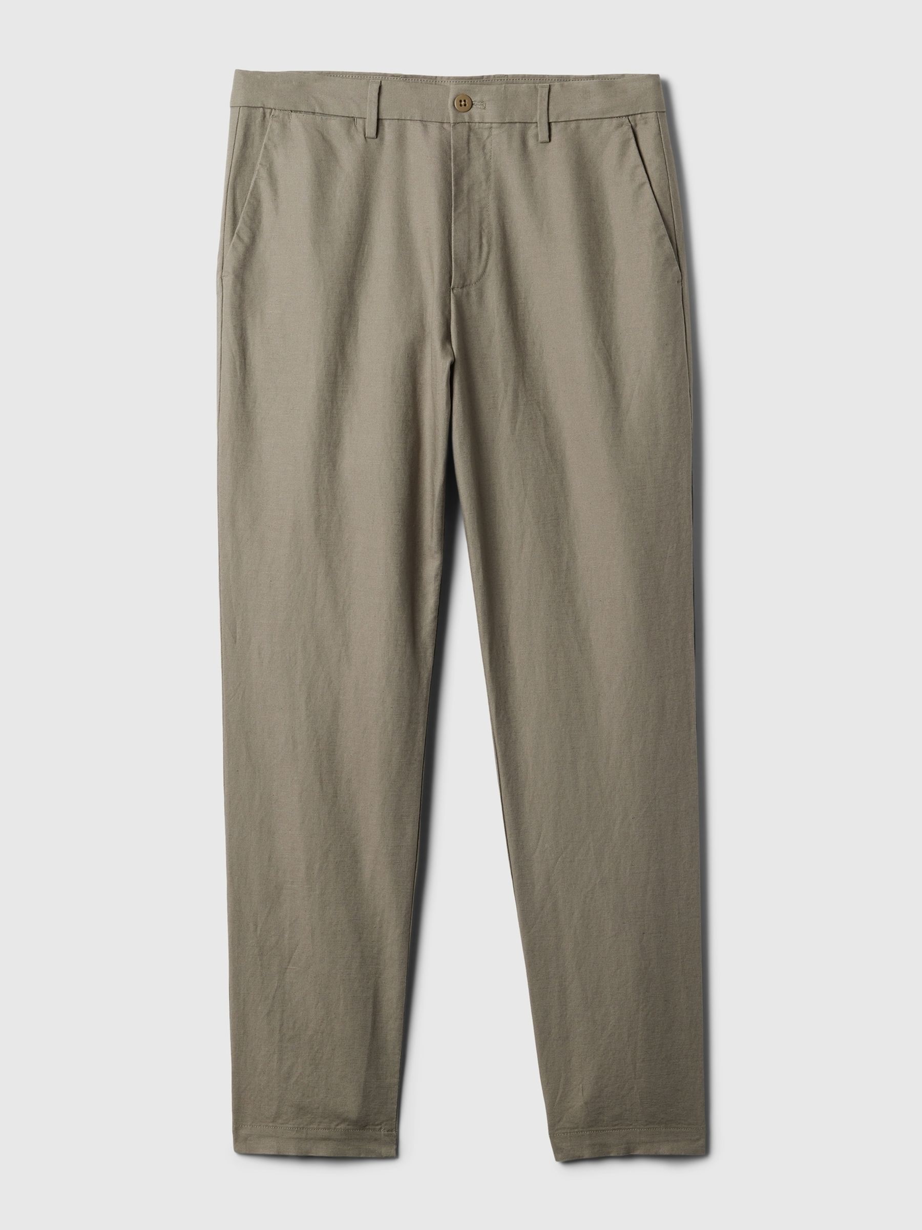 Green Linen Blend Slim Fit Trousers - Image 5 of 5
