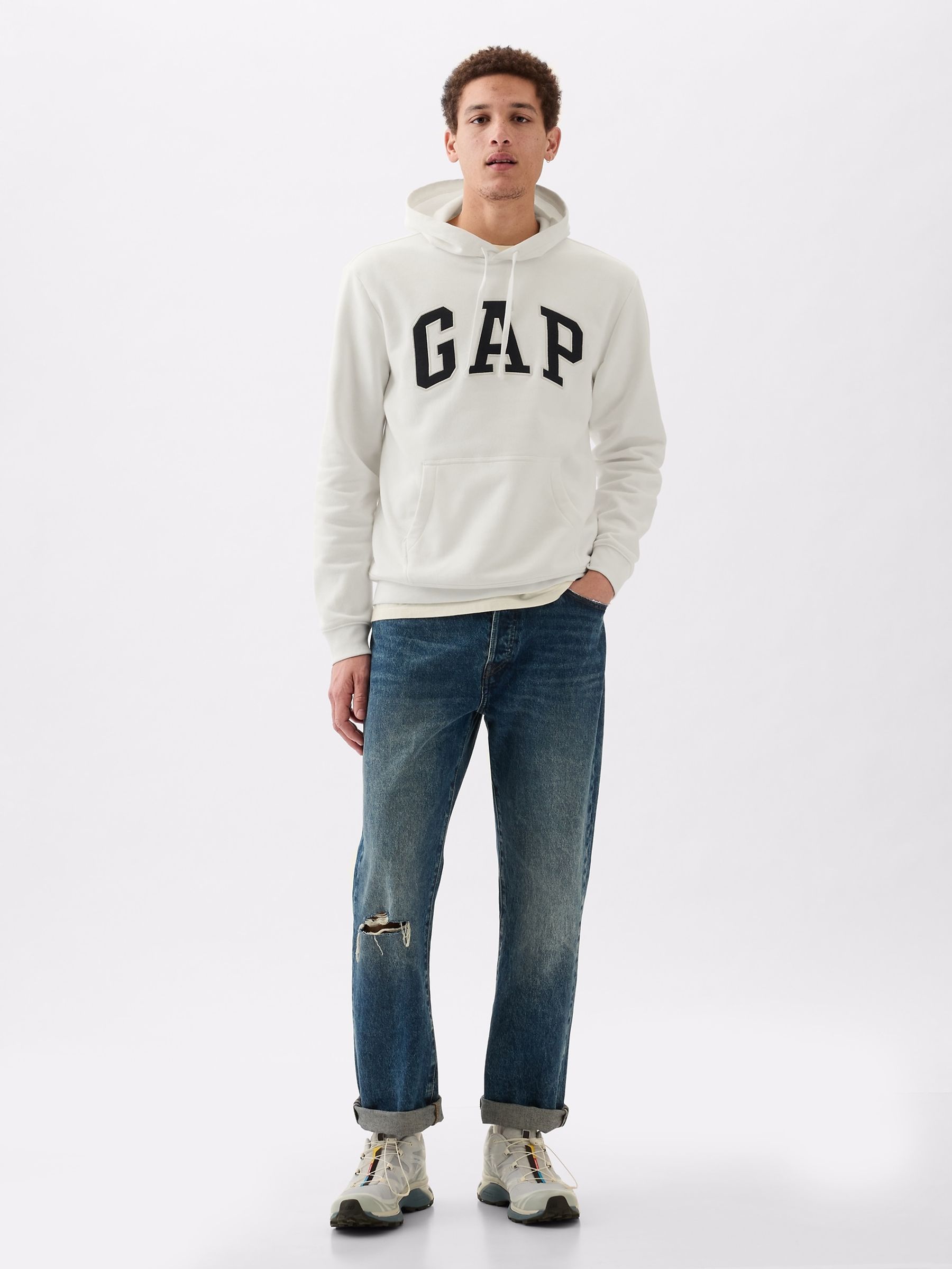 White Logo Hoodie - Image 1 of 2
