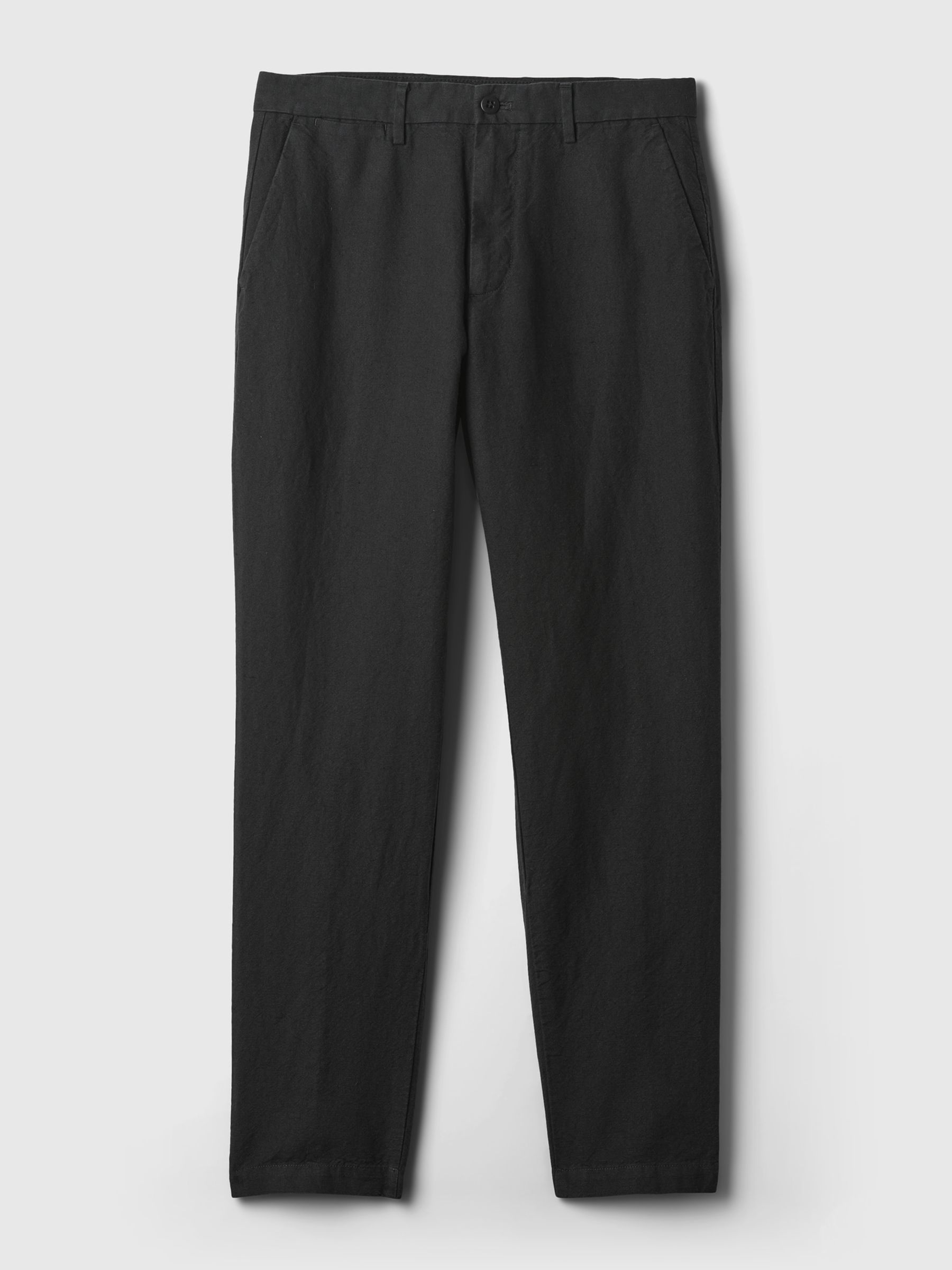 Black Linen Blend Slim Fit Trousers - Image 5 of 5
