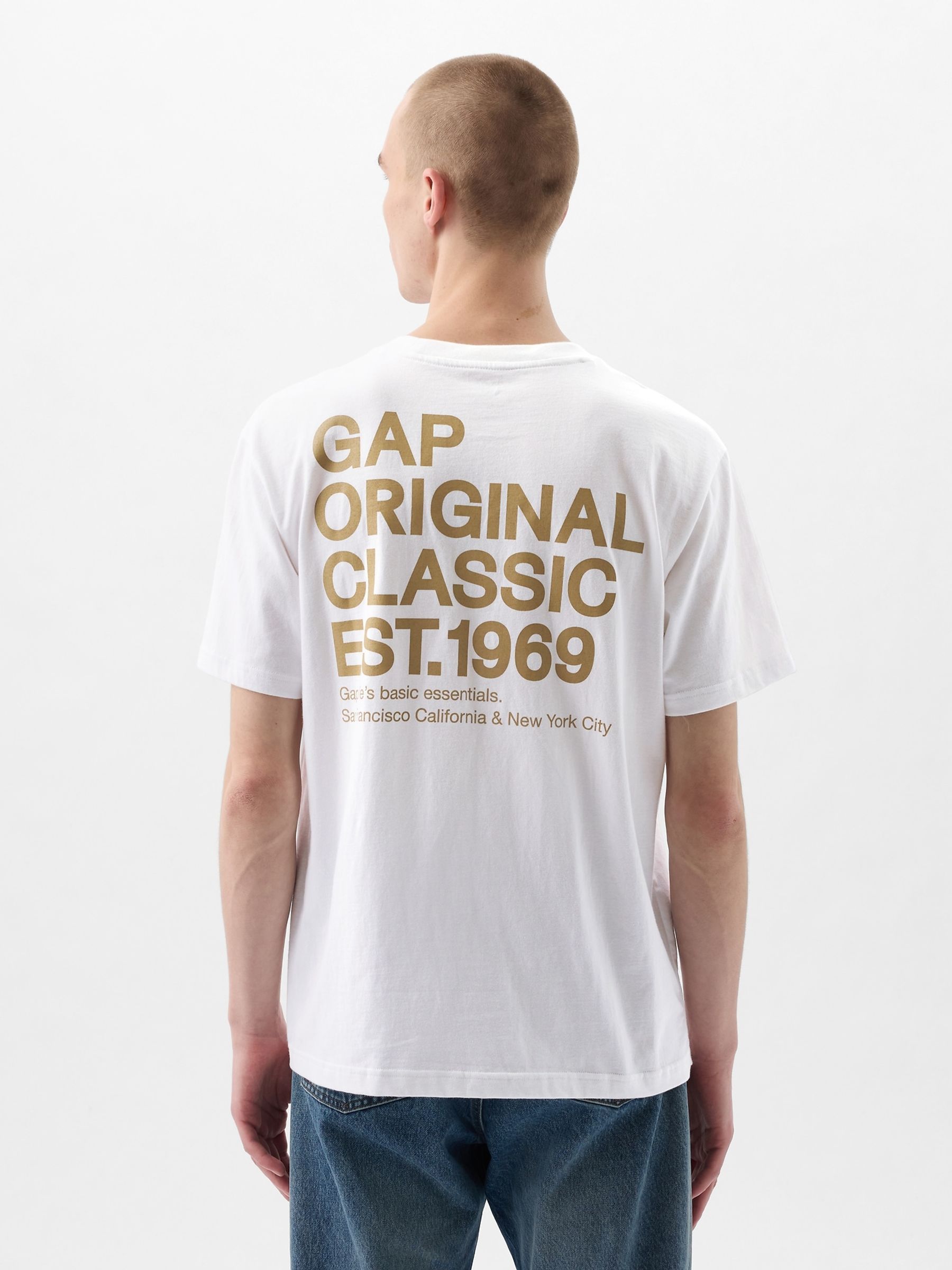 White Logo Graphic Short Sleeve Crew Neck T-Shirt - Image 1 of 1