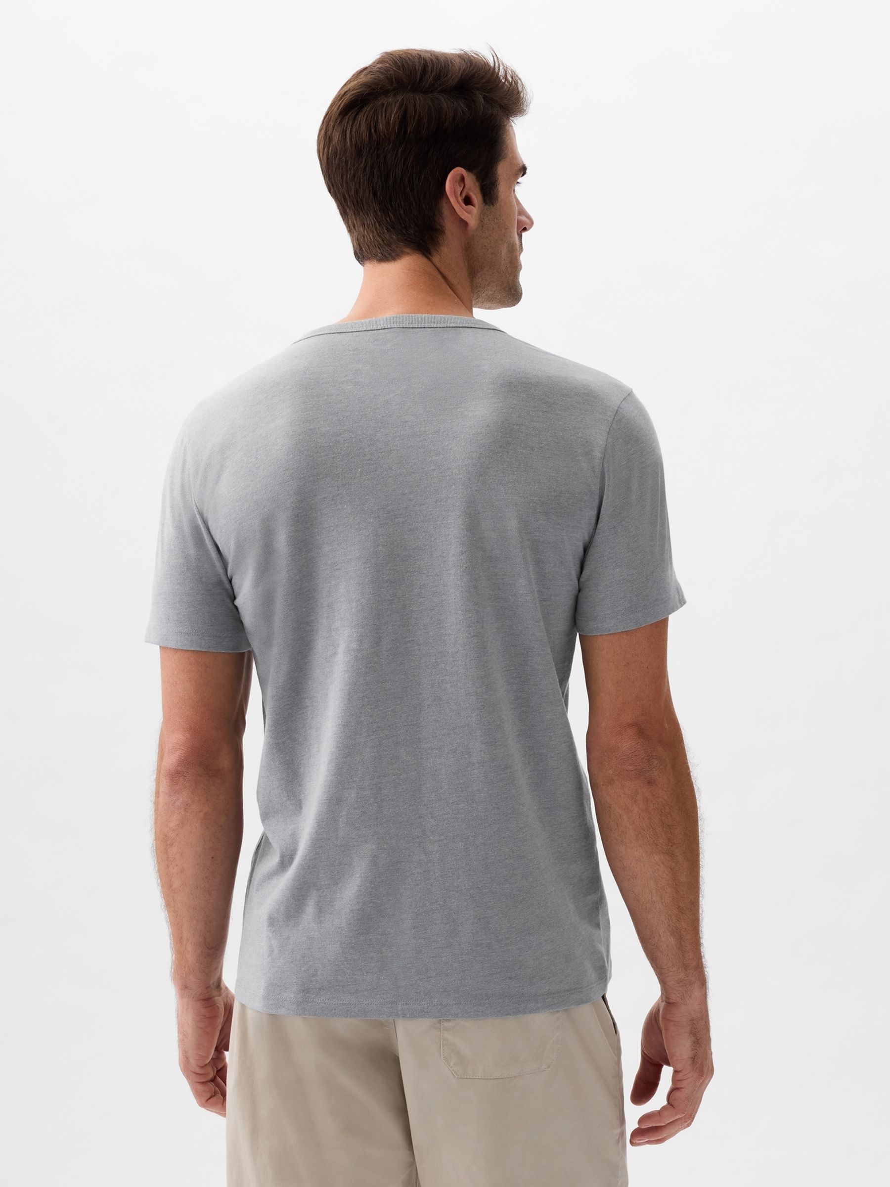 Grey Everyday Soft Henley Short Sleeve T-Shirt - Image 1 of 2