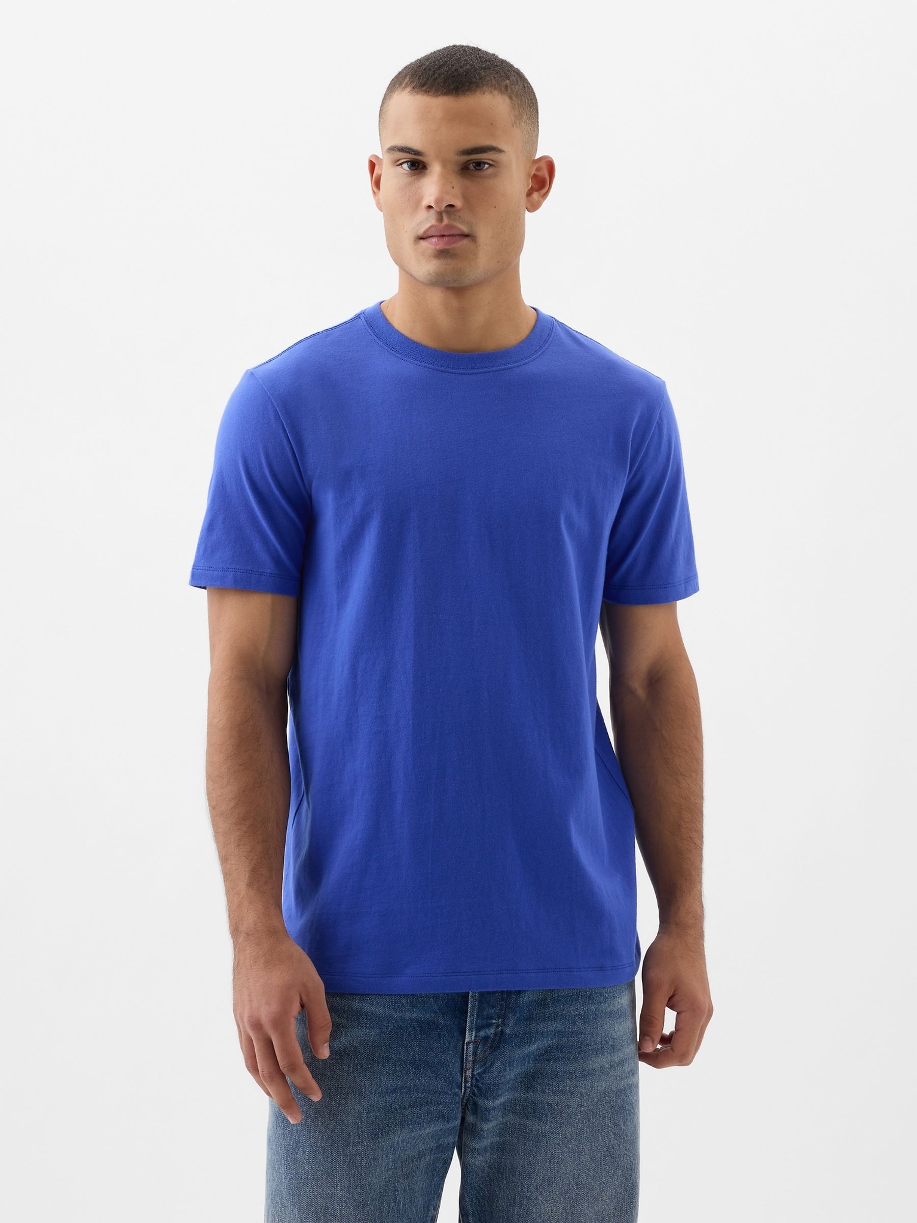 Blue Everyday Soft Crew Neck Short Sleeve T-Shirt - Image 1 of 5