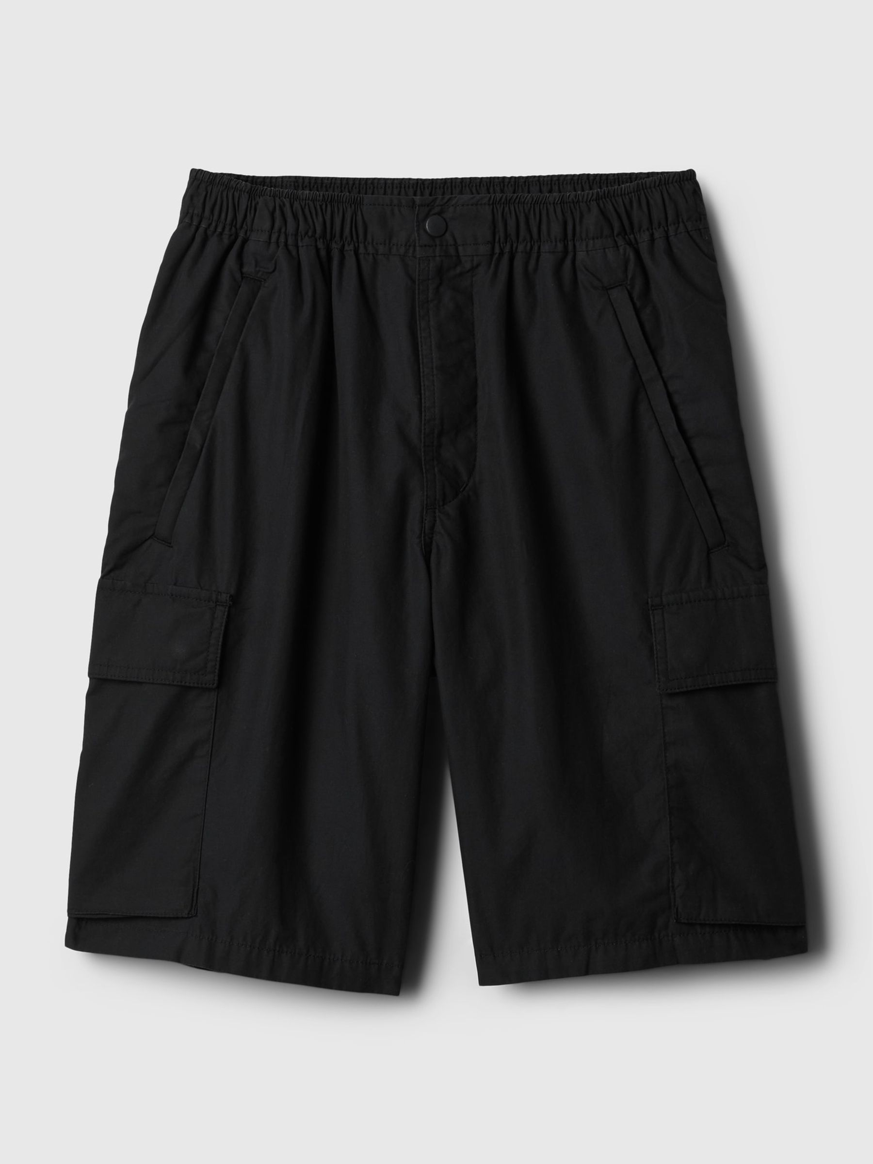 Black Poplin Cargo Shorts - Image 5 of 6