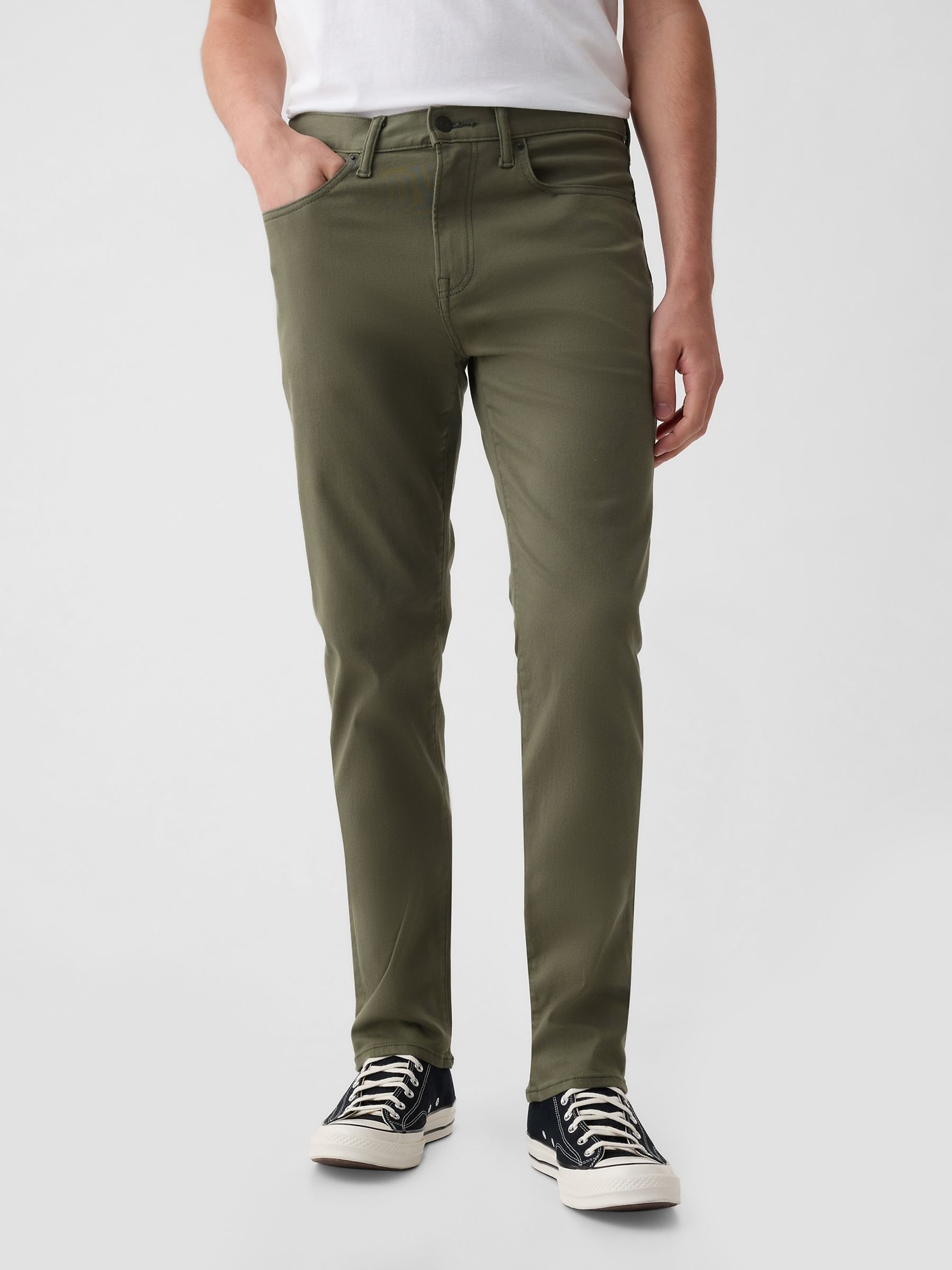 Mens slim khaki pants hotsell