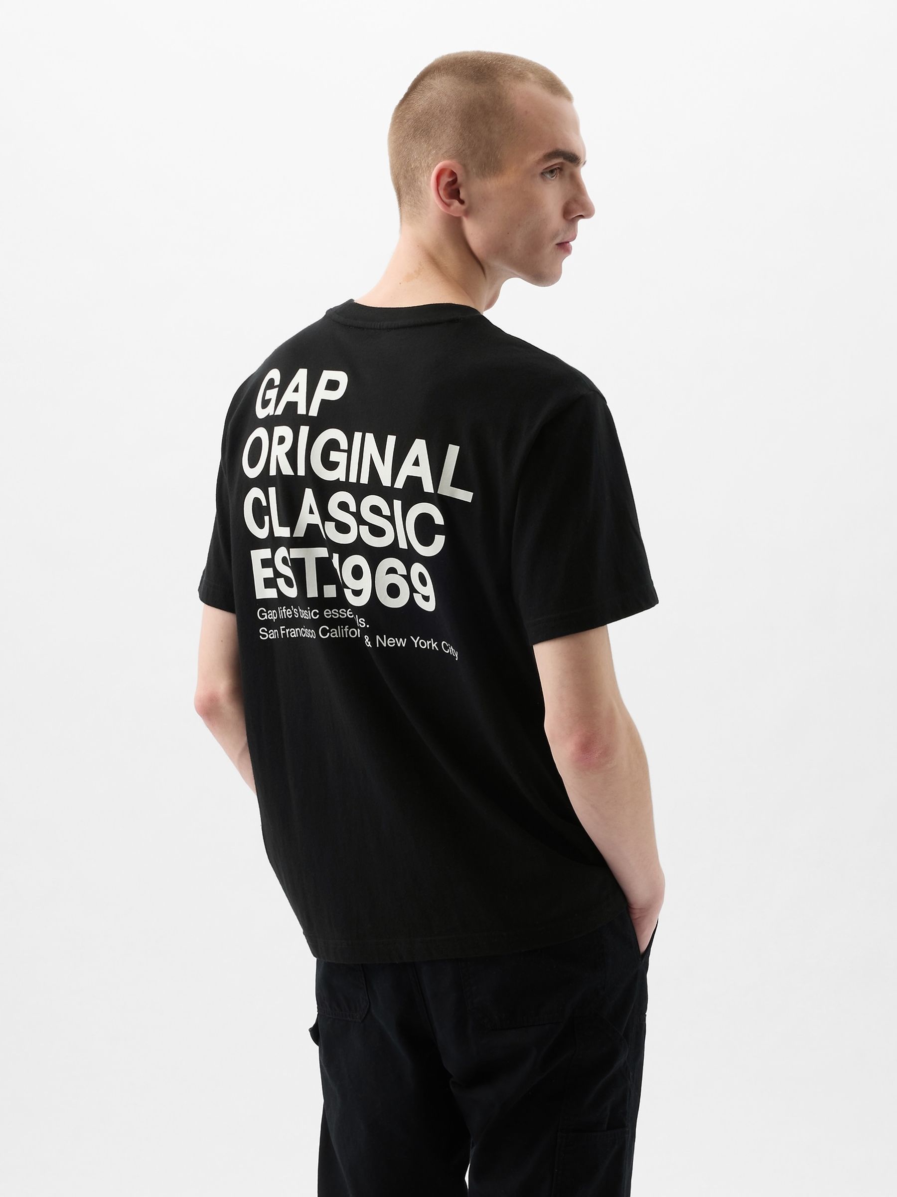 Black Logo Graphic Short Sleeve Crew Neck T-Shirt - Image 1 of 5