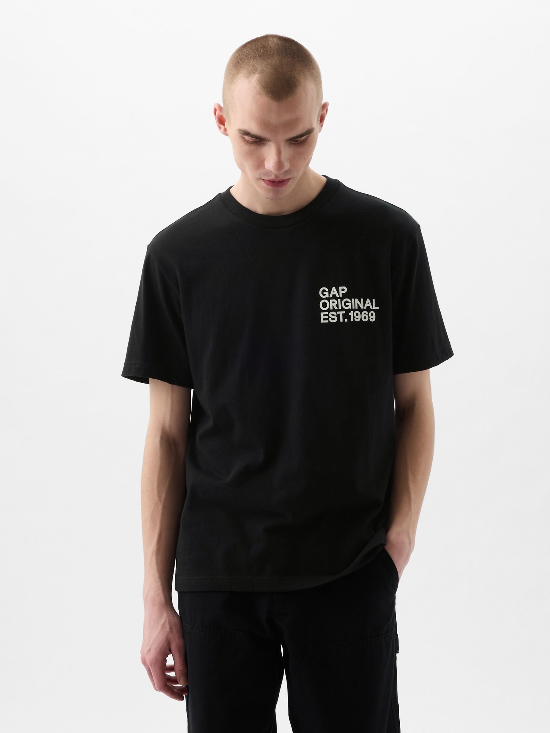Black Logo Graphic Short Sleeve Crew Neck T-Shirt - Image 2 of 5