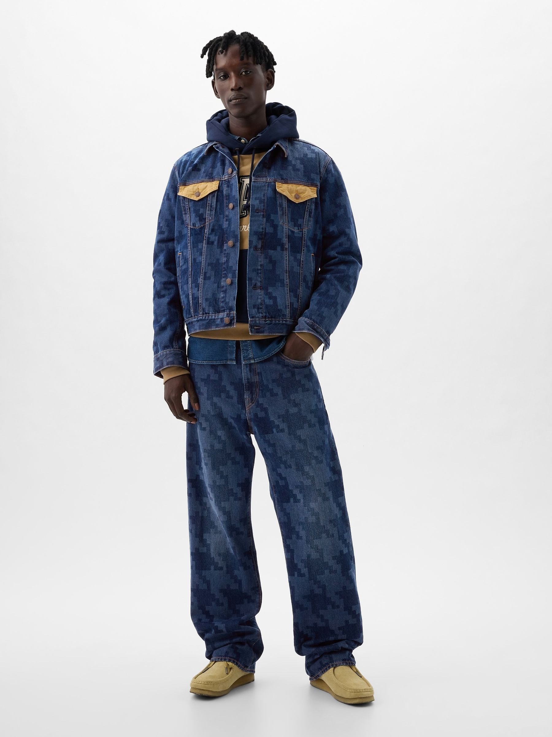 Dark Indigo Blue Dapper Dan 90s Organic Cotton Loose Jeans - Image 4 of 7