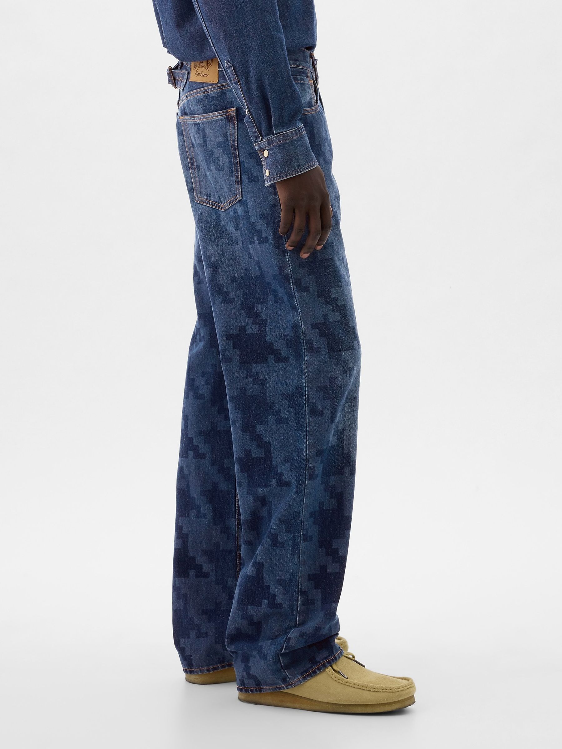 Dark Indigo Blue Dapper Dan 90s Organic Cotton Loose Jeans - Image 5 of 7
