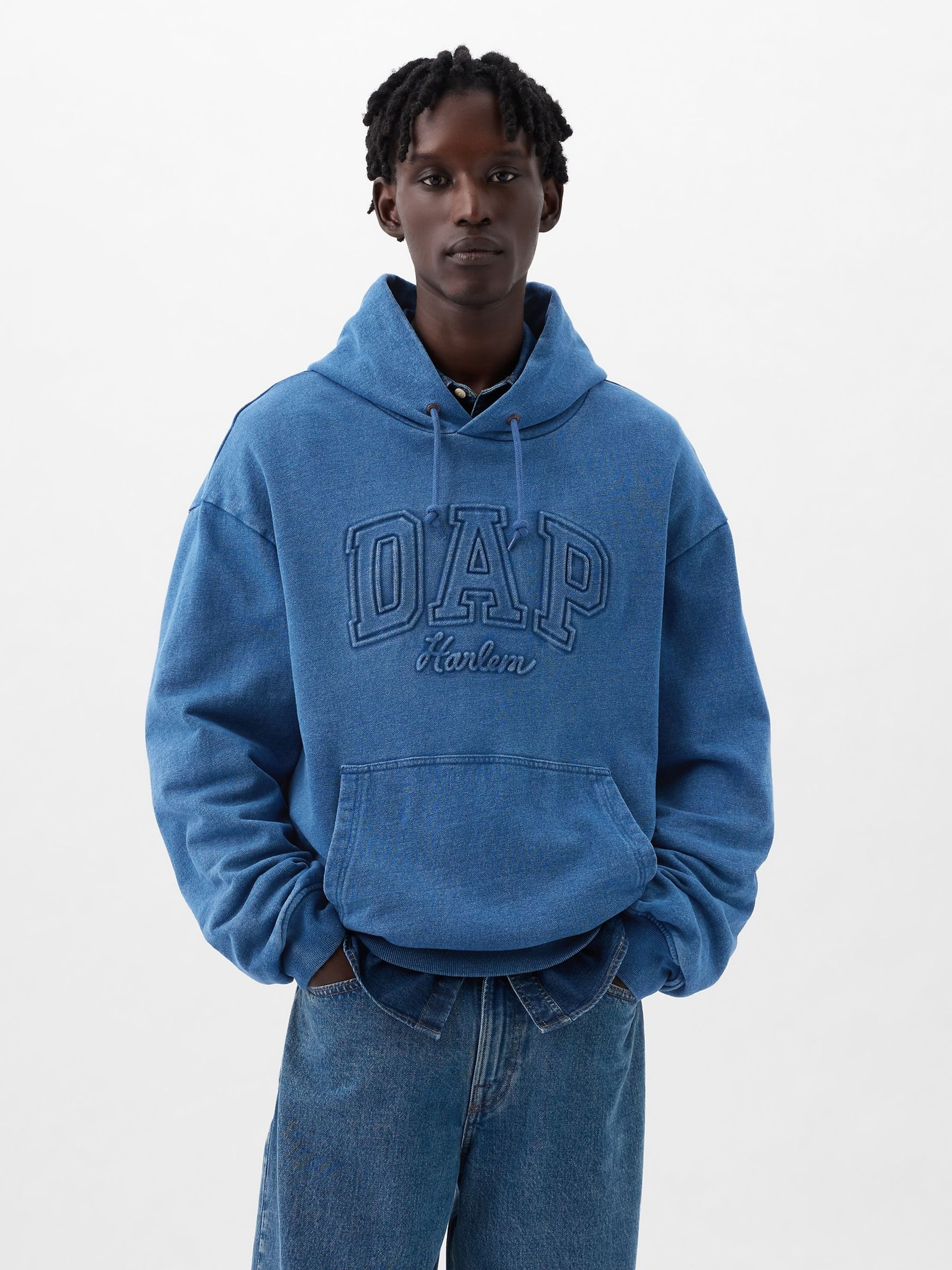 Blue Dapper Dan Denim Logo Hoodie - Image 1 of 4