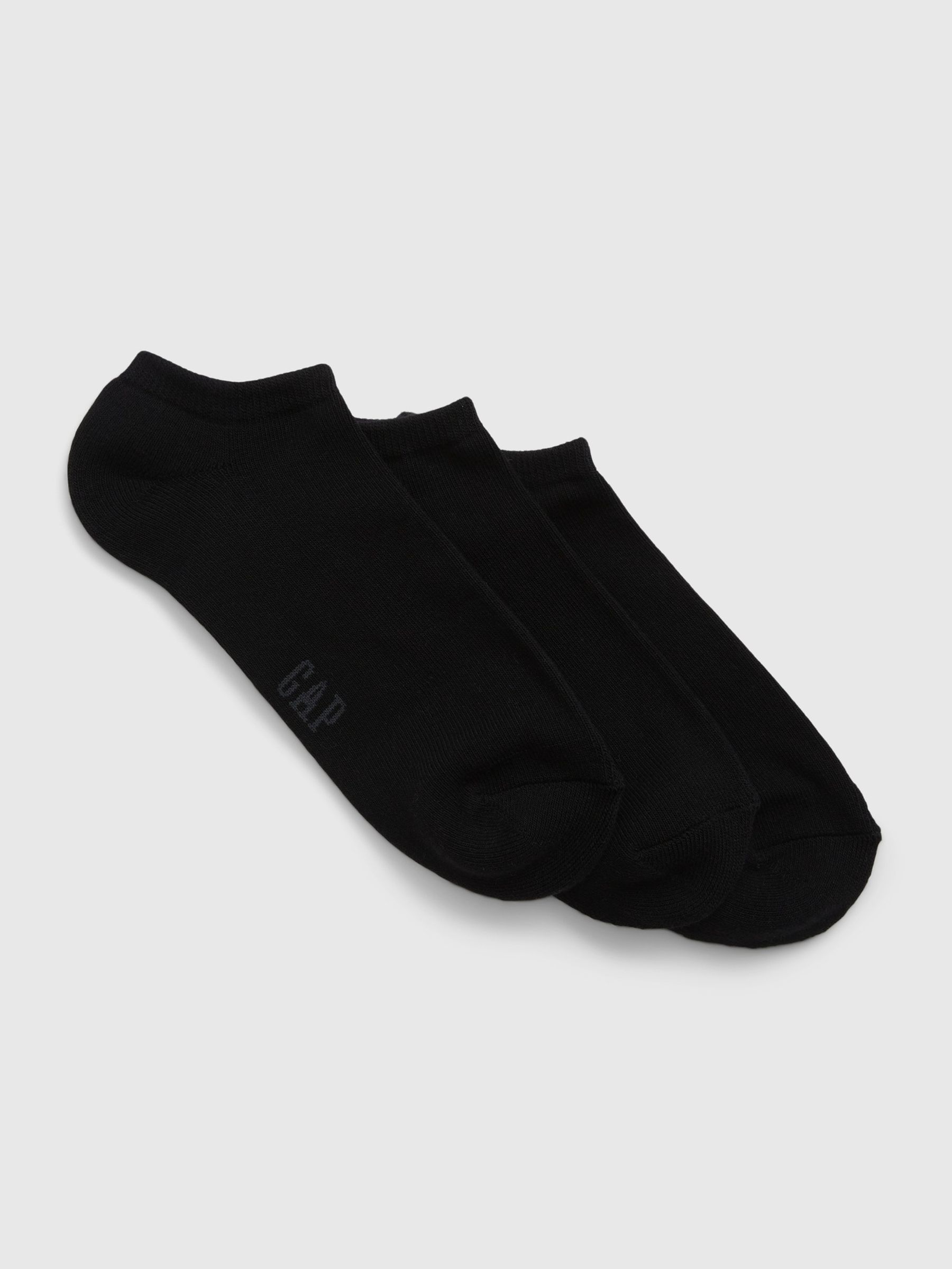 Black Adults 3 Pack Basic Logo Ankle Socks - Image 1 of 1