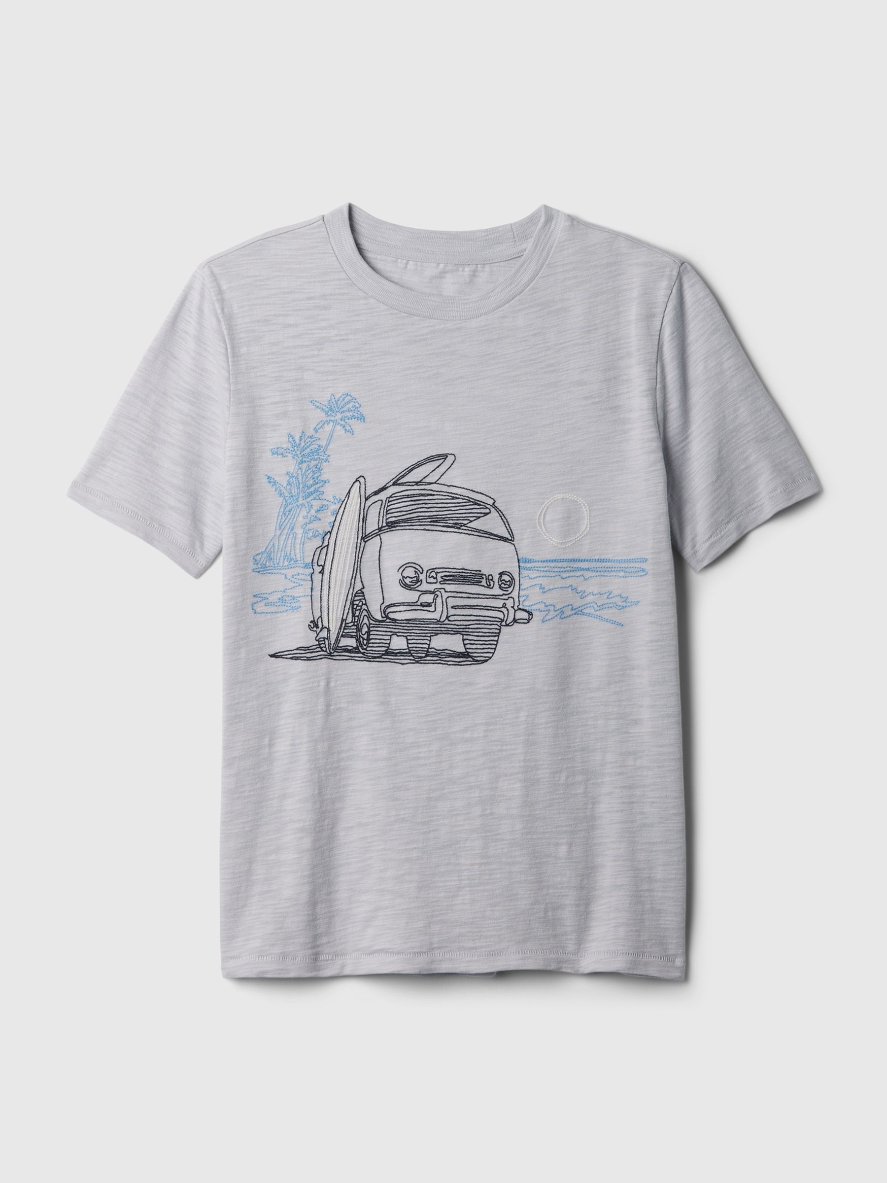 Grey Beach Graphic Crew Neck Short Sleeve T-Shirt (4-13yrs) - Image 1 of 2