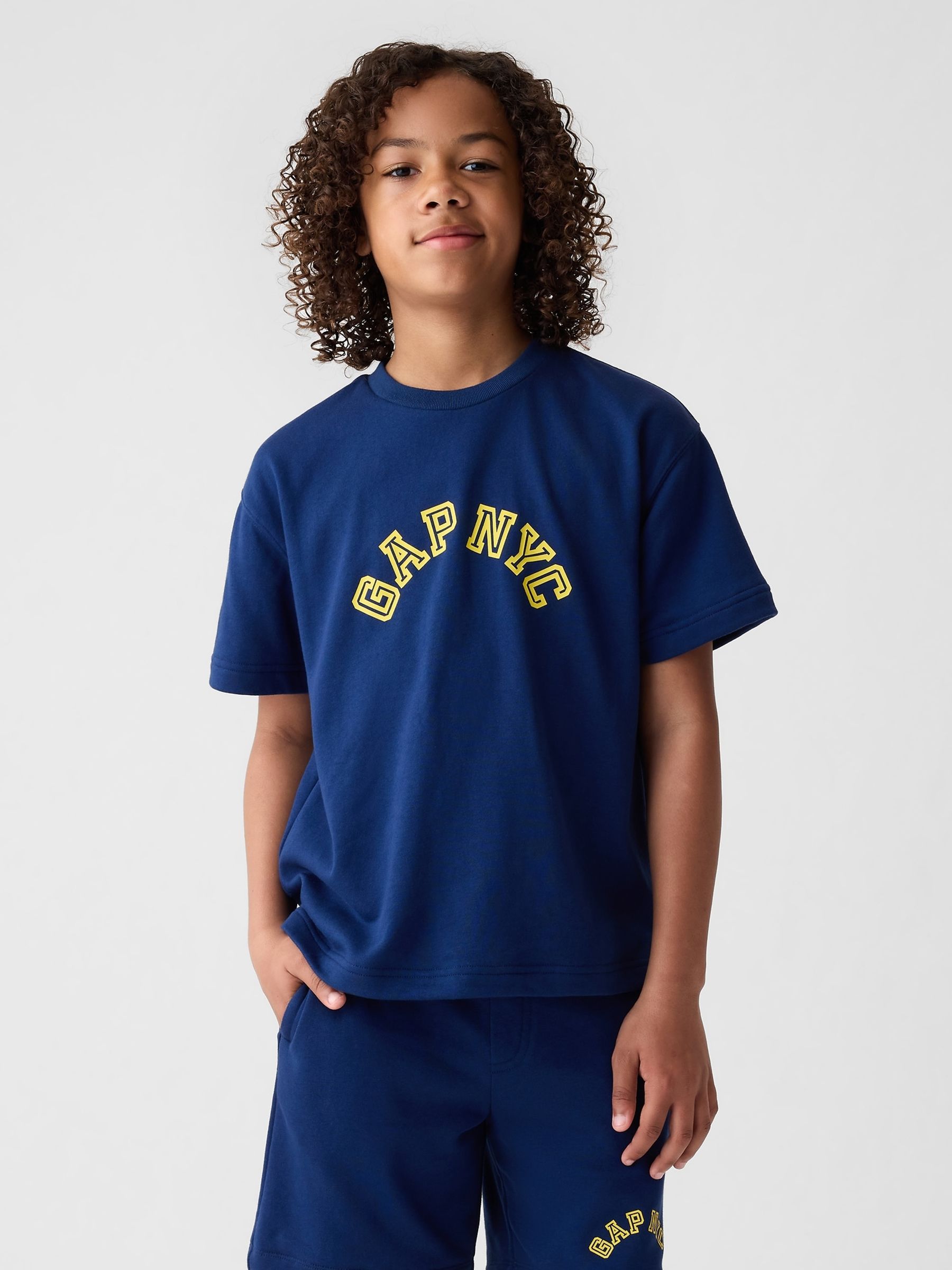 Blue NYC Arch Logo Short Sleeve Crew Neck T-Shirt (4-13yrs) - Image 1 of 1
