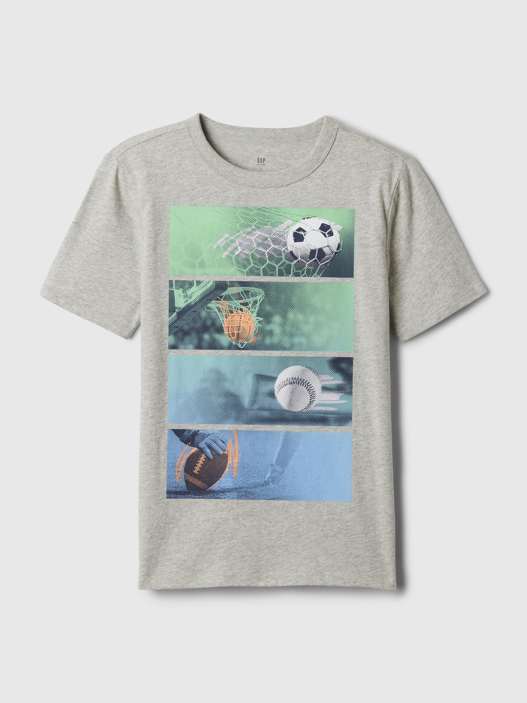 Grey Sports Graphic Short Sleeve Crew Neck T-Shirt (4-13yrs) - Image 1 of 2