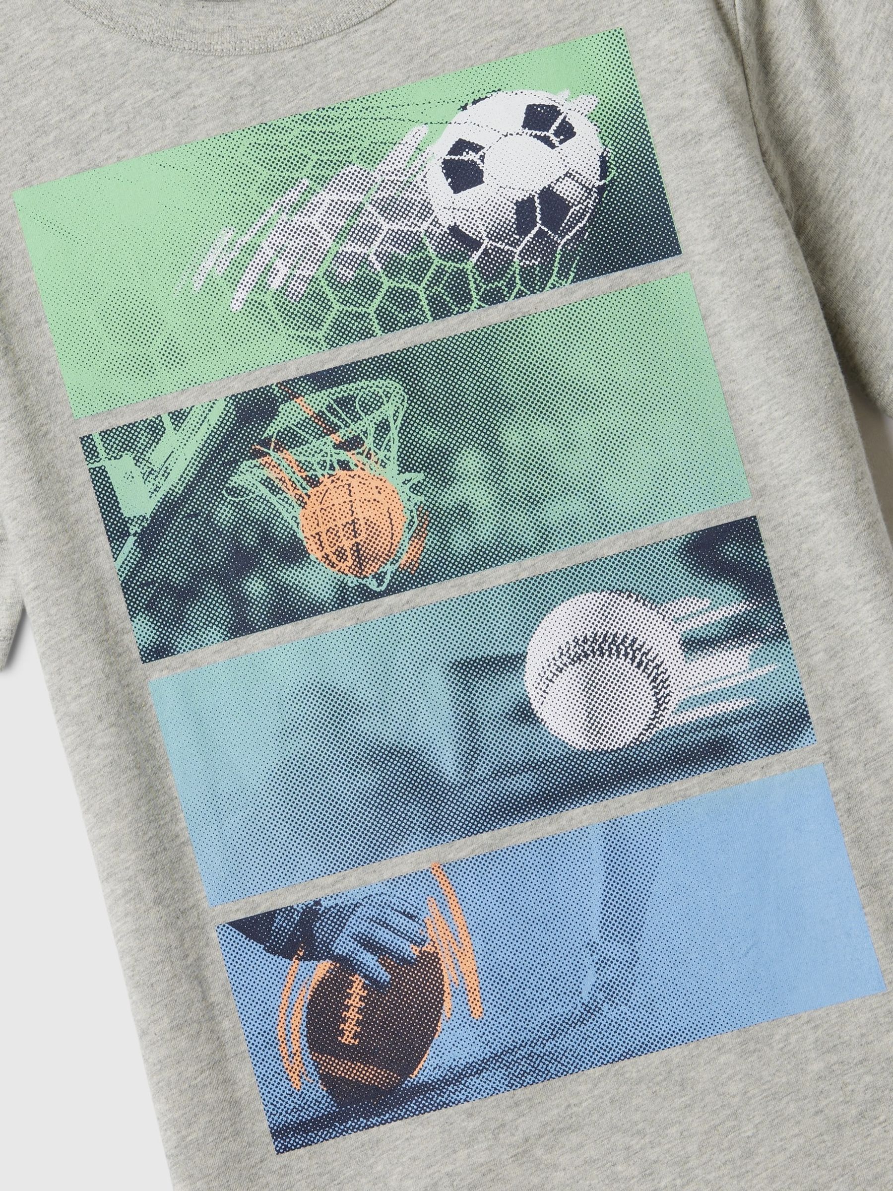 Grey Sports Graphic Short Sleeve Crew Neck T-Shirt (4-13yrs) - Image 2 of 2