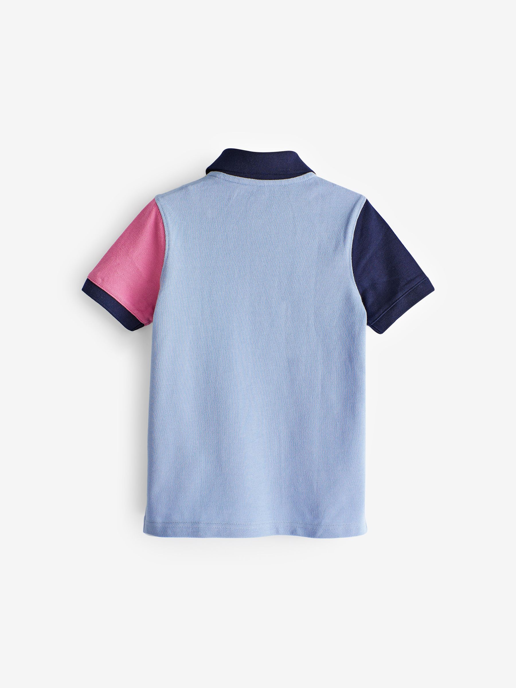 Blue/Pink Logo Short Sleeve Polo Shirt (4-13yrs) - Image 2 of 3