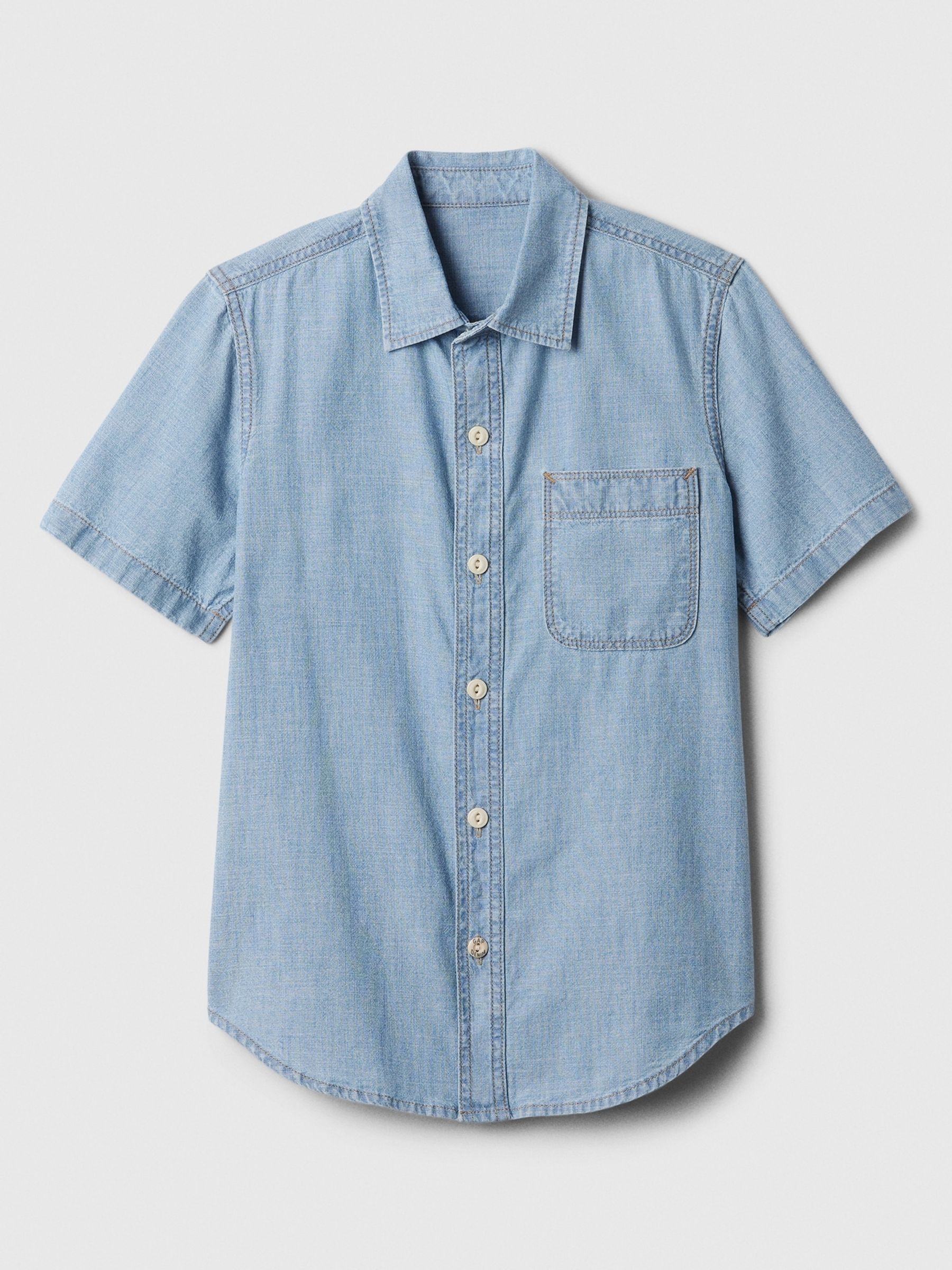 Blue Chambray Shirt with Washwell (4-13yrs) - Image 1 of 2