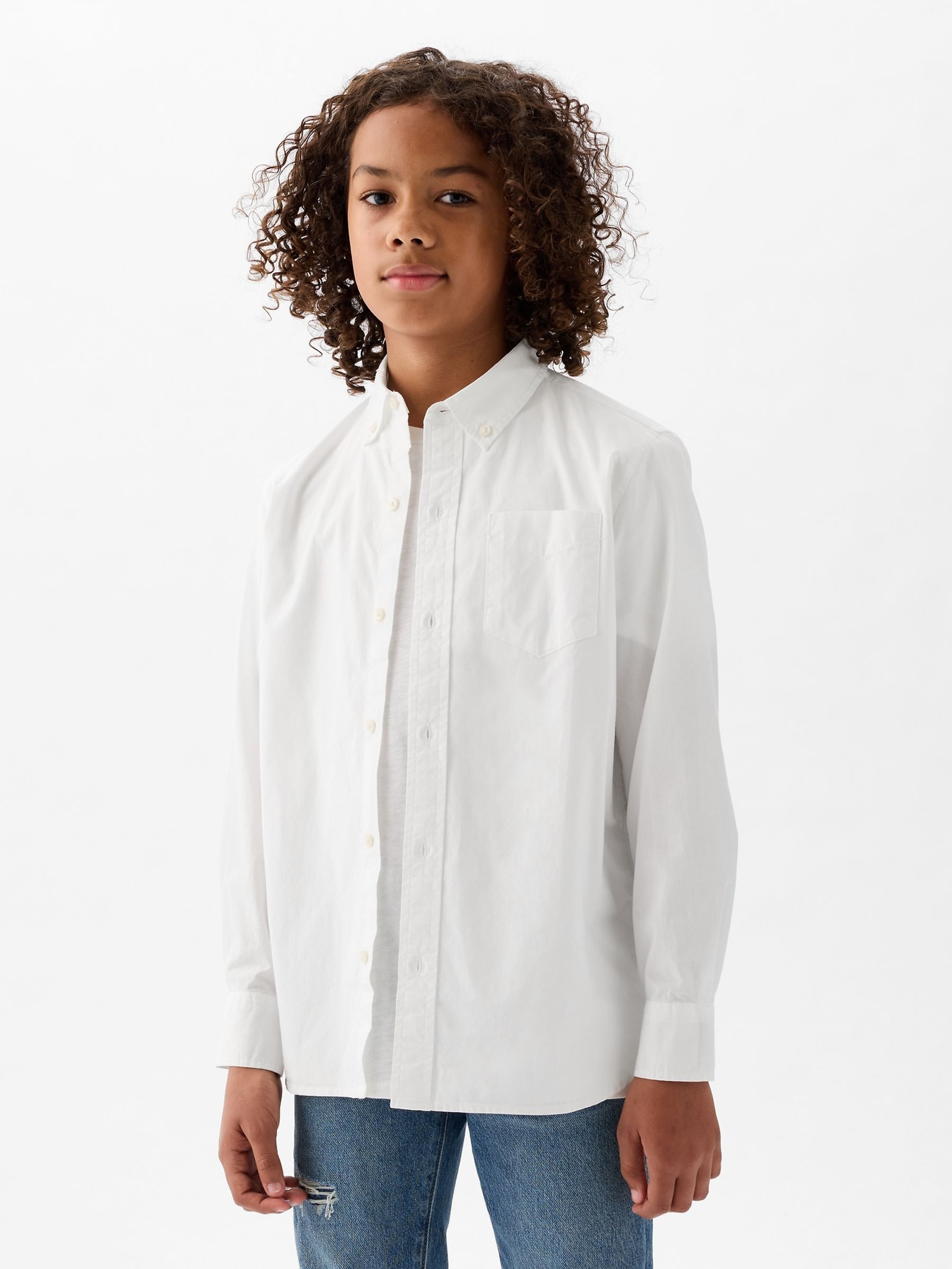 White Organic Cotton Shirt (4-12yrs) - Image 1 of 3