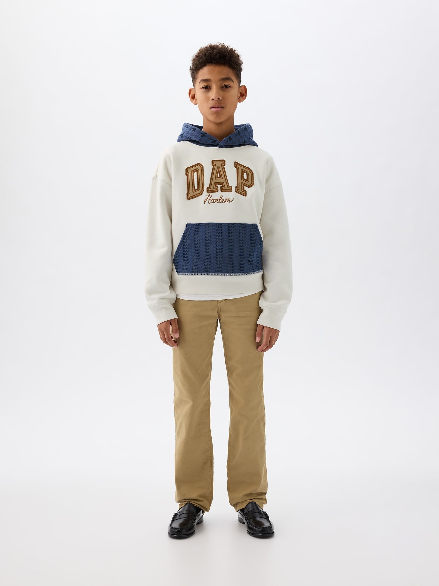 White Dapper Dan Kids Colourblock Logo Hoodie - Image 3 of 5
