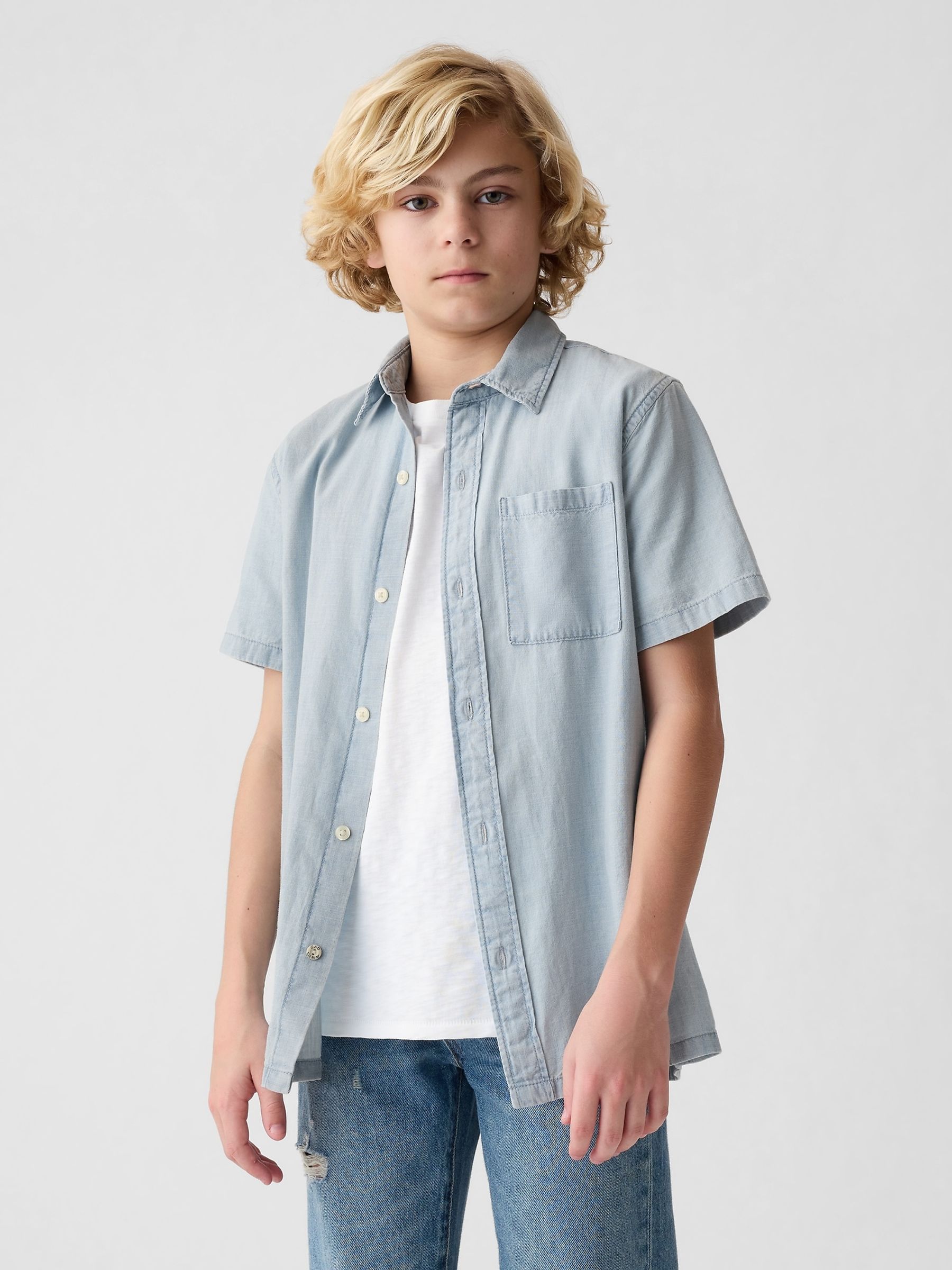 Blue Denim Shirt (4-13yrs) - Image 1 of 2