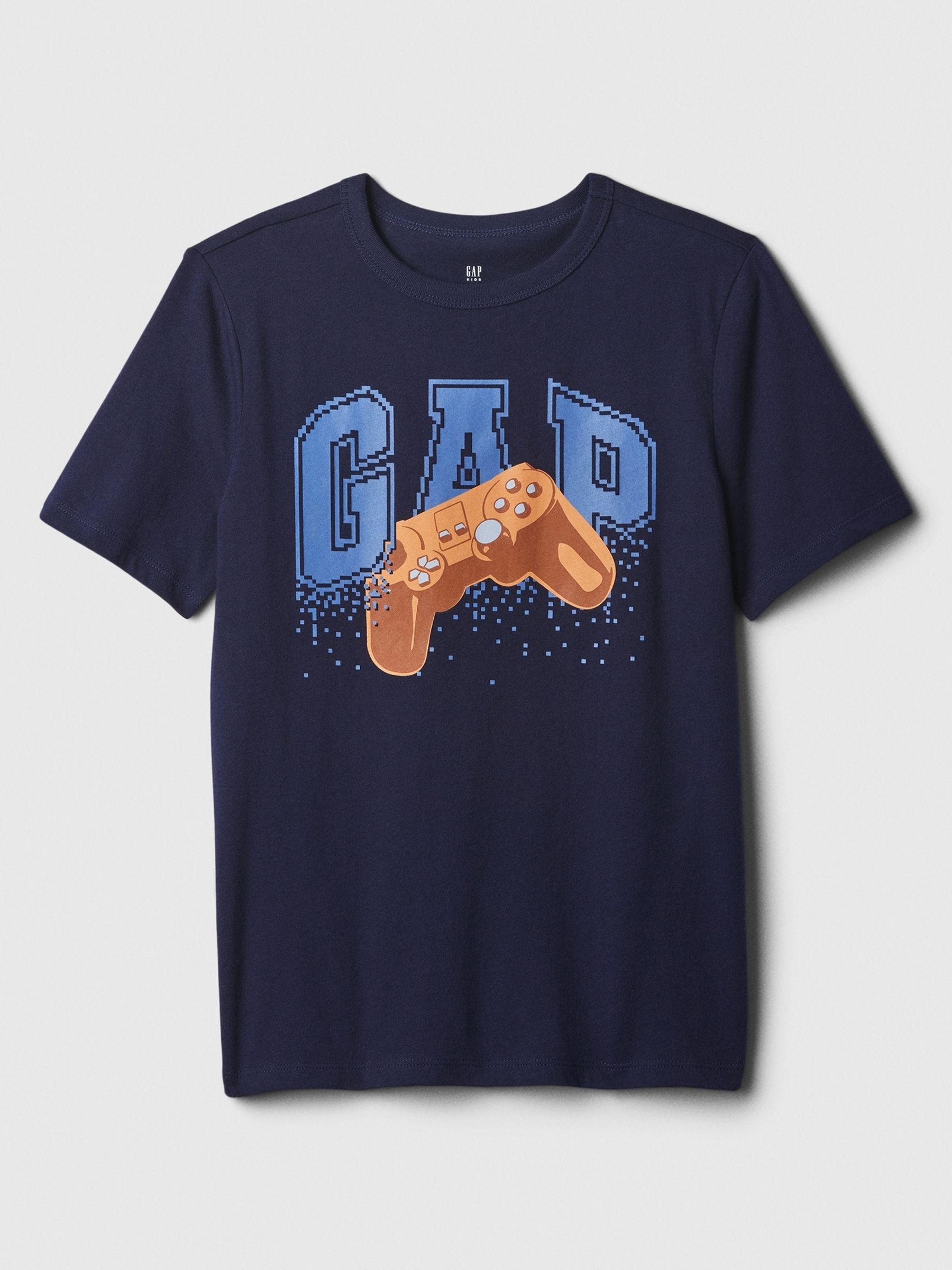 Navy Blue Gamer Logo Graphic Short Sleeve Crew Neck T-Shirt (4-13yrs) - Image 1 of 1