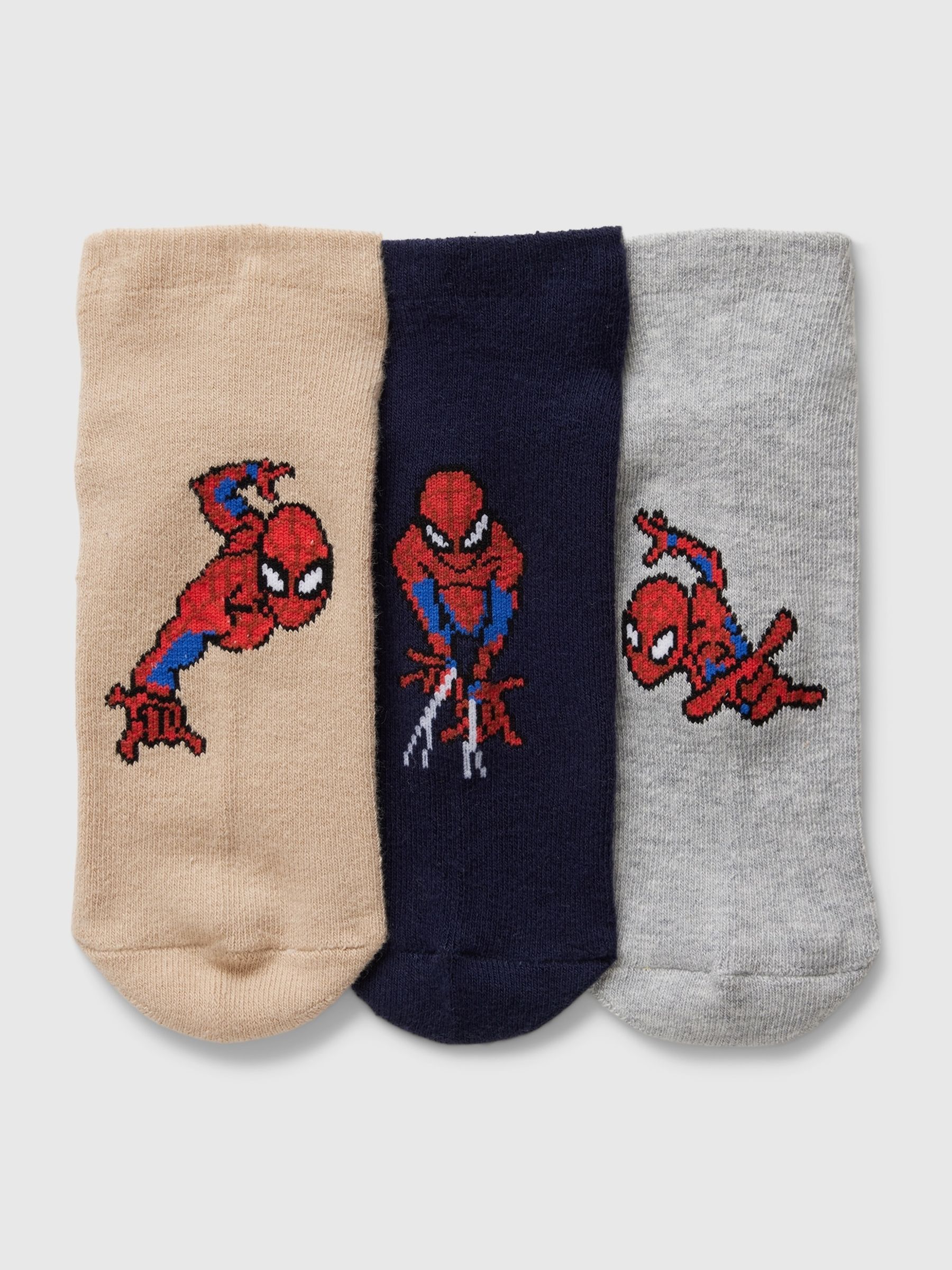 Grey Kids 3 Pack Marvel Spider-Man Trainer Socks - Image 1 of 1