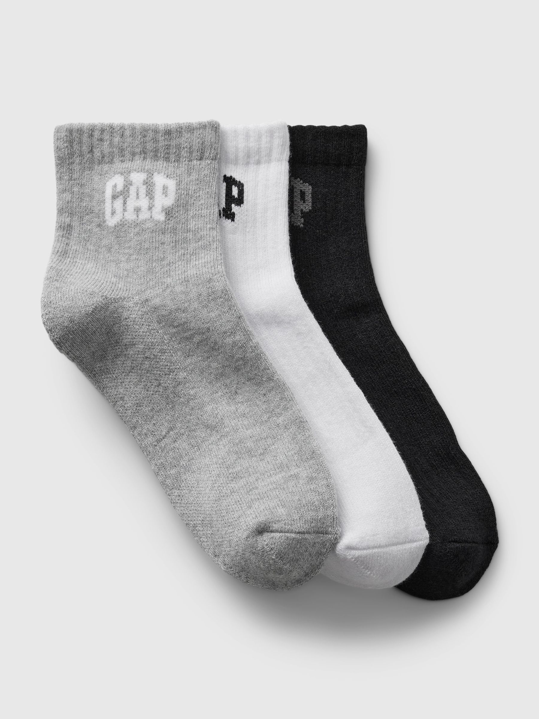 Multi Kids £8 Logo Quarter Socks 3-Pack - Image 1 of 1