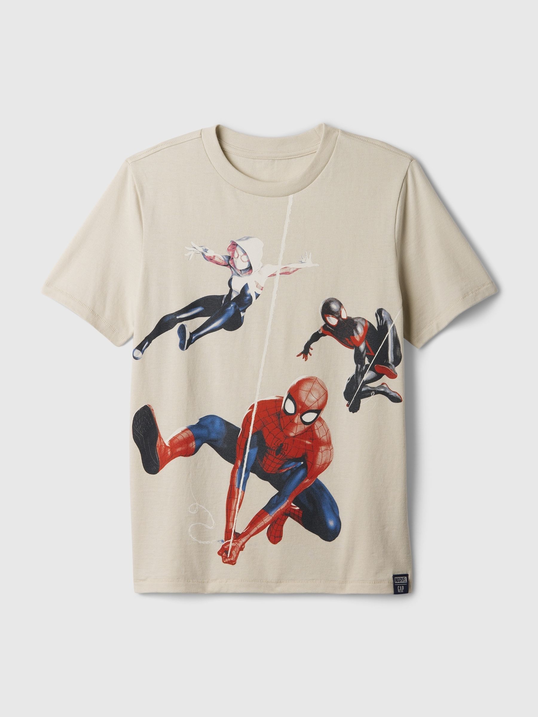 Beige Marvel Spider-Man Graphic Cotton Short Sleeve Crew Neck T-Shirt (4-13yrs) - Image 1 of 2