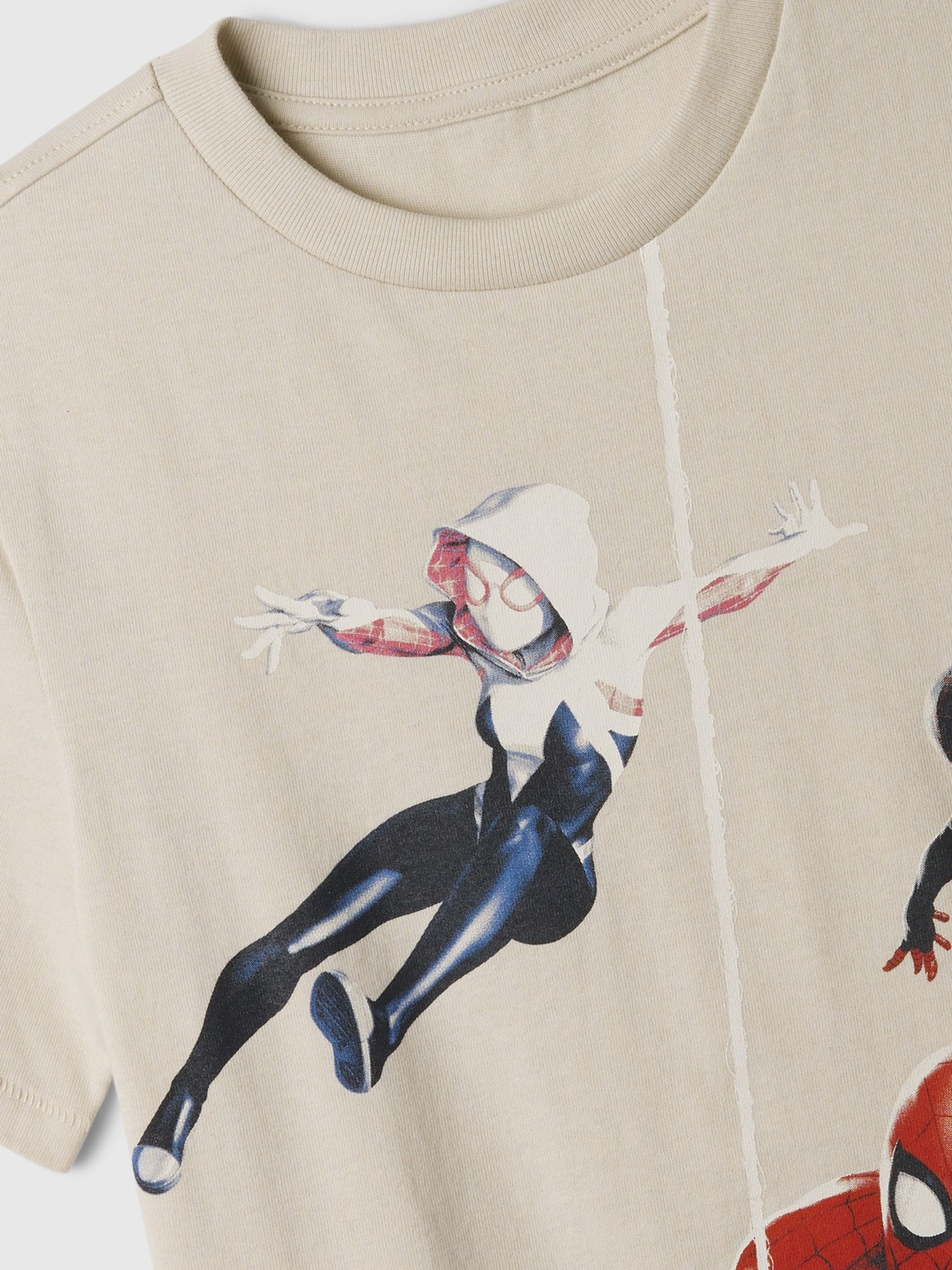Beige Marvel Spider-Man Graphic Cotton Short Sleeve Crew Neck T-Shirt (4-13yrs) - Image 2 of 2