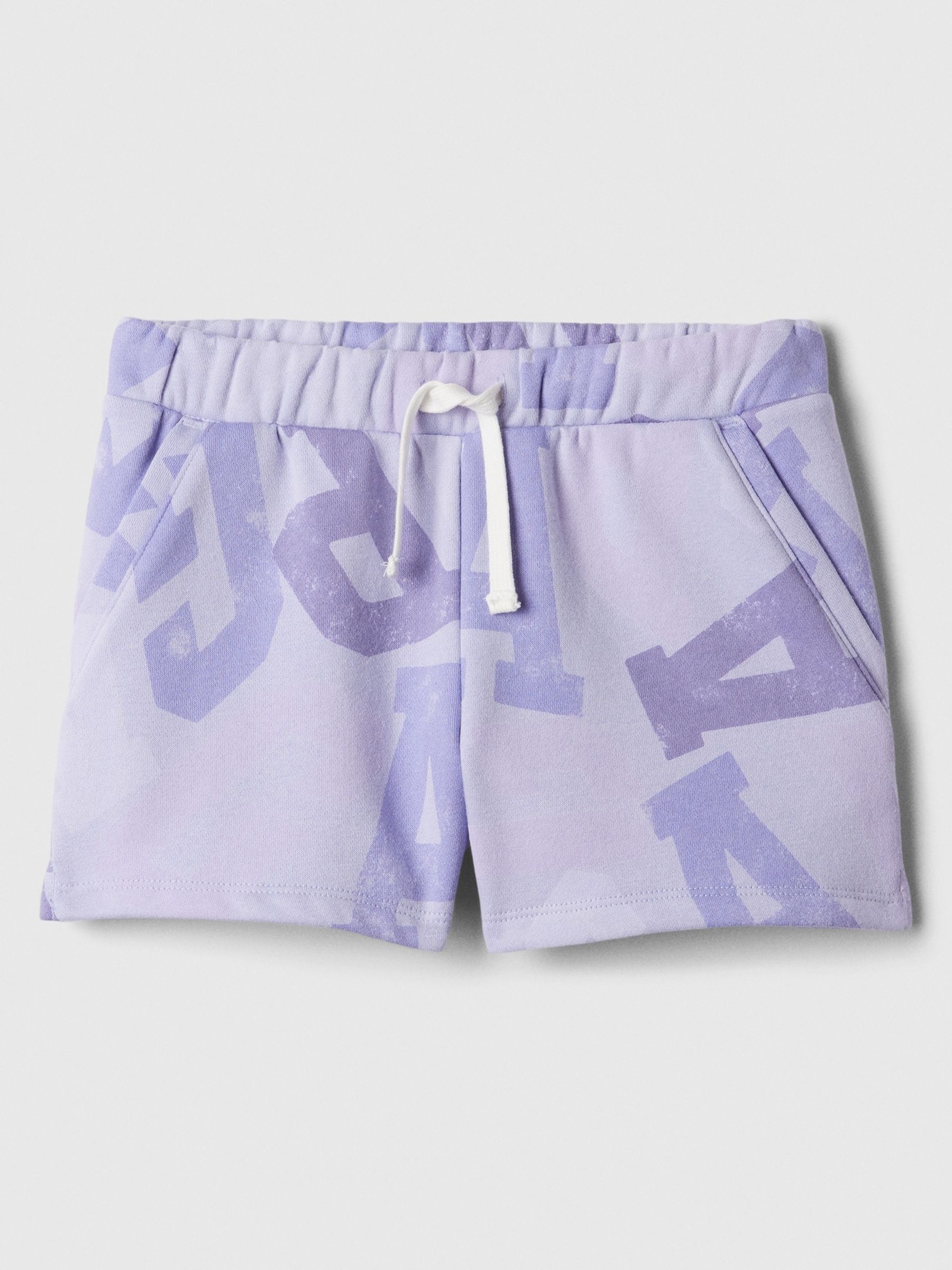 Purple Pull On Logo Jogger Shorts (4-13yrs) - Image 1 of 2