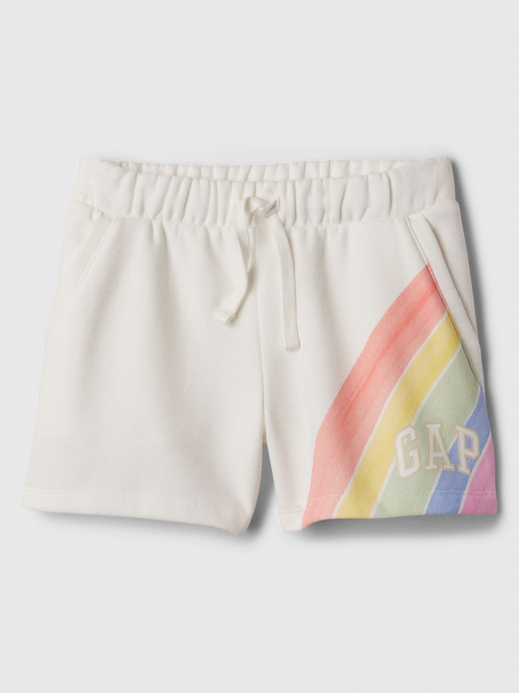 White Pull On Logo Jogger Shorts (4-13yrs) - Image 1 of 1
