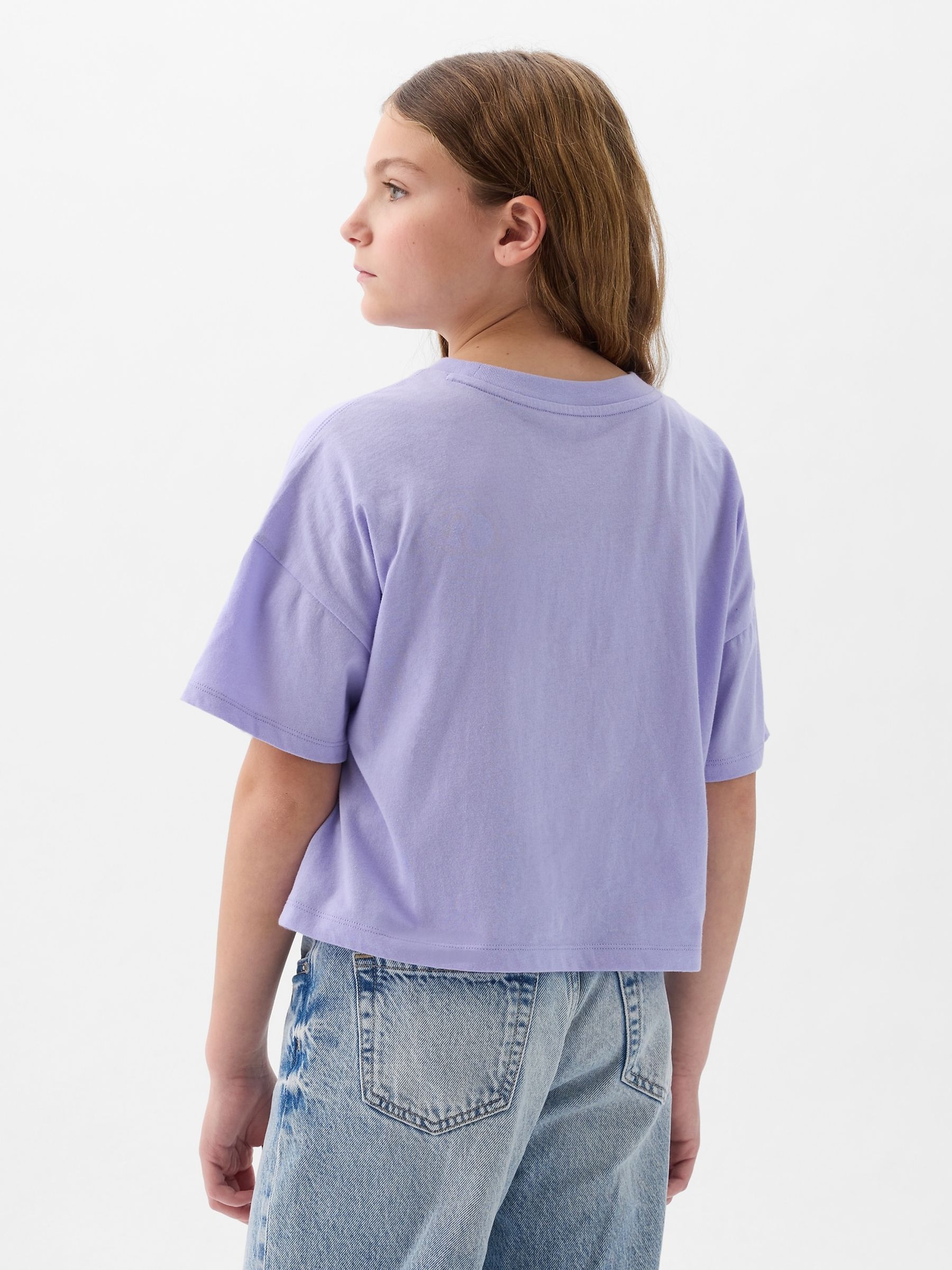 Purple Textured 3D Logo Graphic Short Sleeve Crew Neck T-Shirt (4-13yrs) - Image 3 of 4