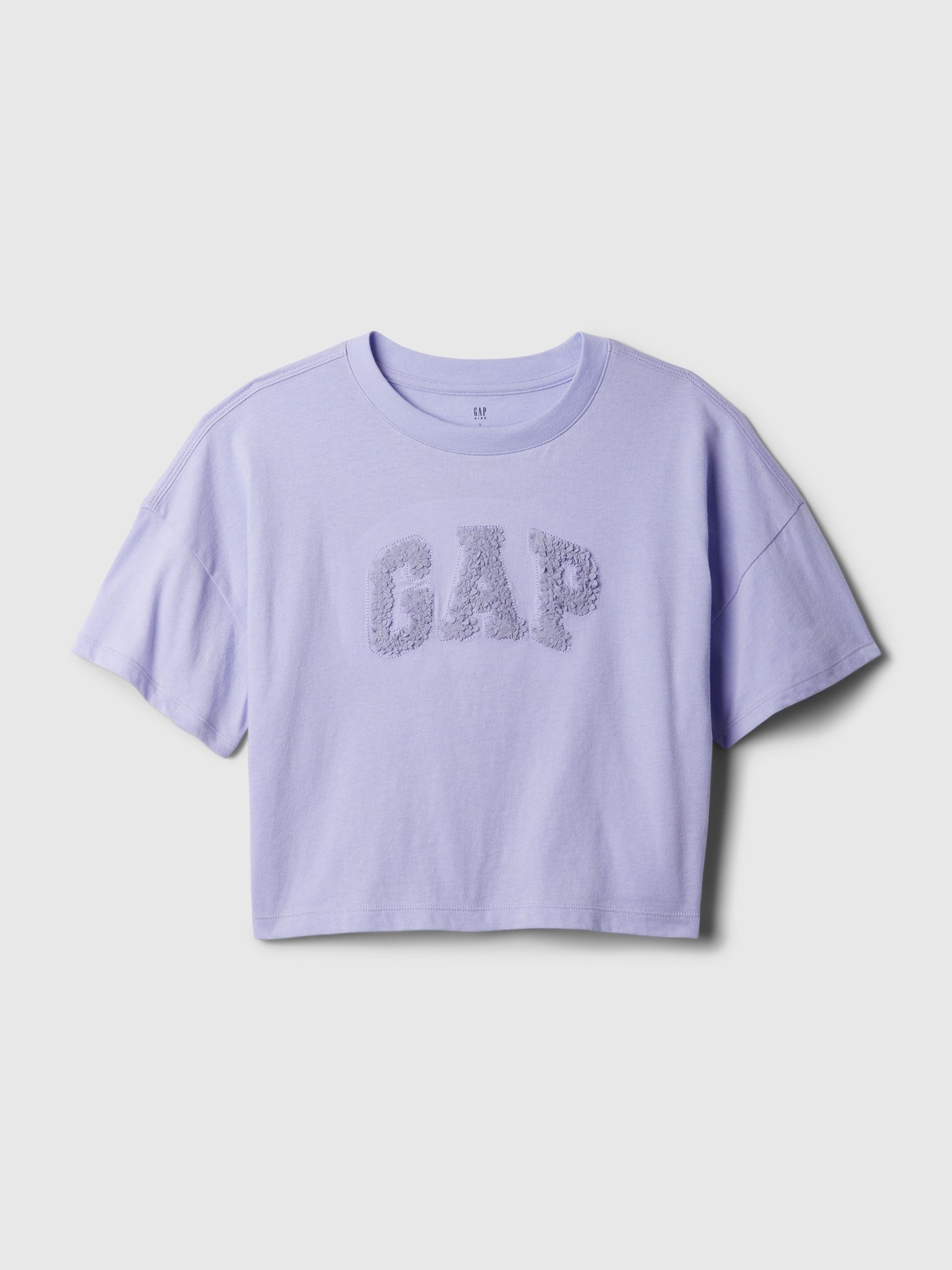 Purple Textured 3D Logo Graphic Short Sleeve Crew Neck T-Shirt (4-13yrs) - Image 4 of 4