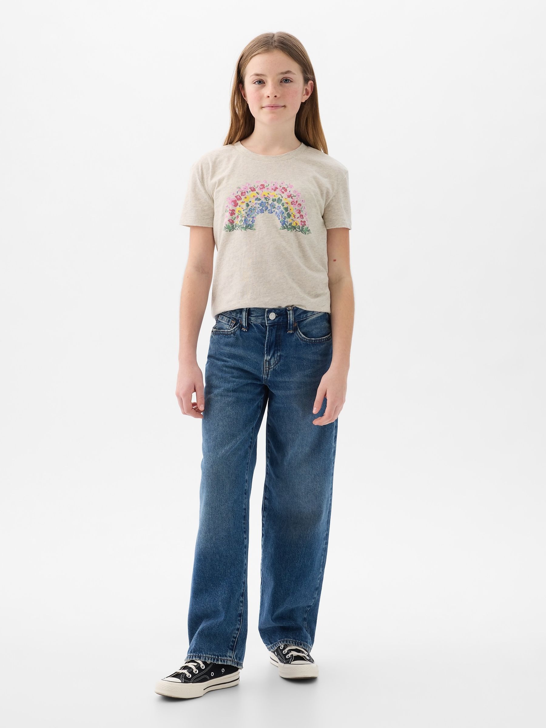 Beige Rainbow Graphic Short Sleeve Crew Neck T-Shirt (4-13yrs) - Image 1 of 1