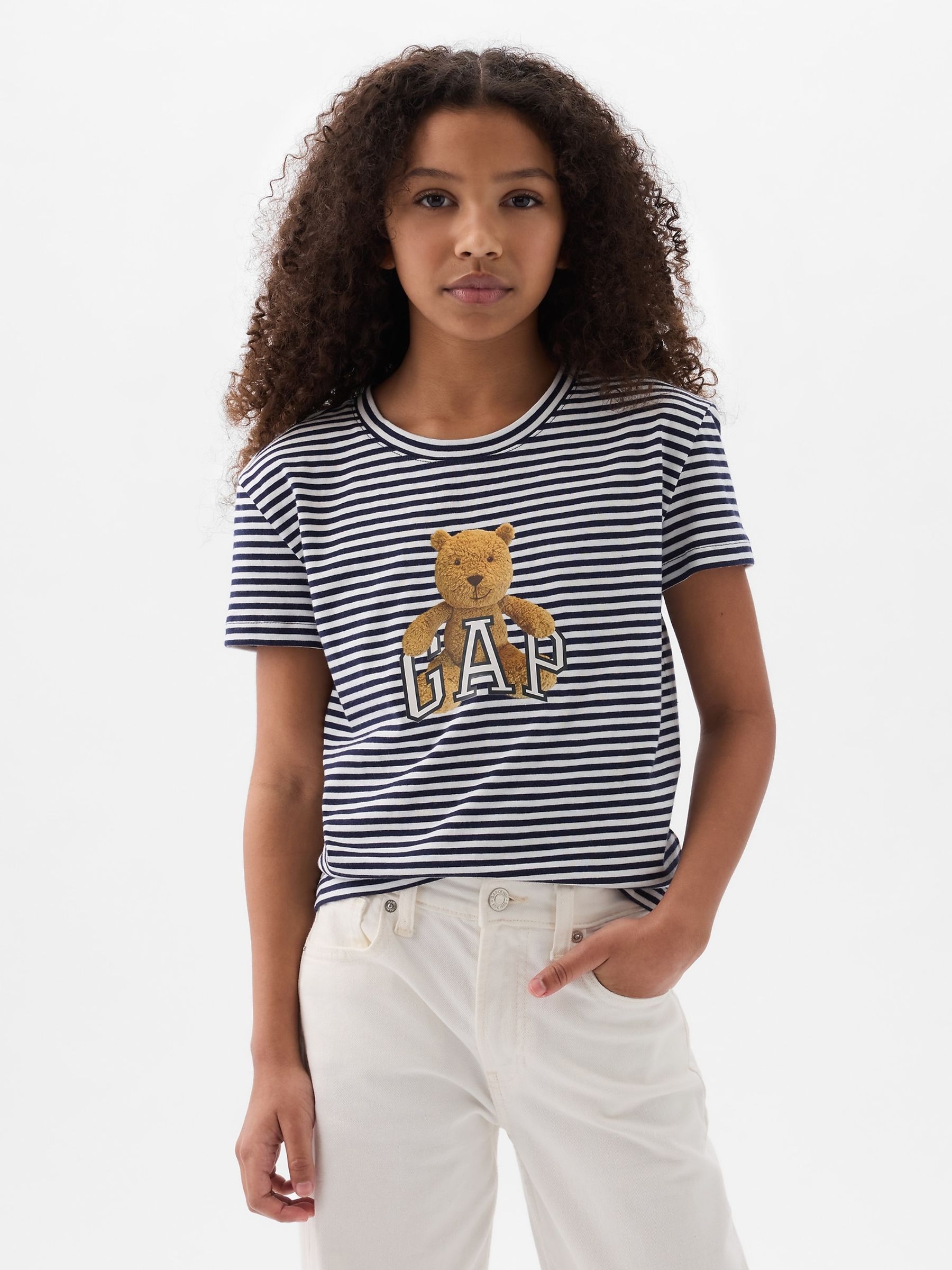 Black/White Brannan Bear Graphic Logo Short Sleeve Crew Neck T-Shirt (4-13yrs) - Image 1 of 4