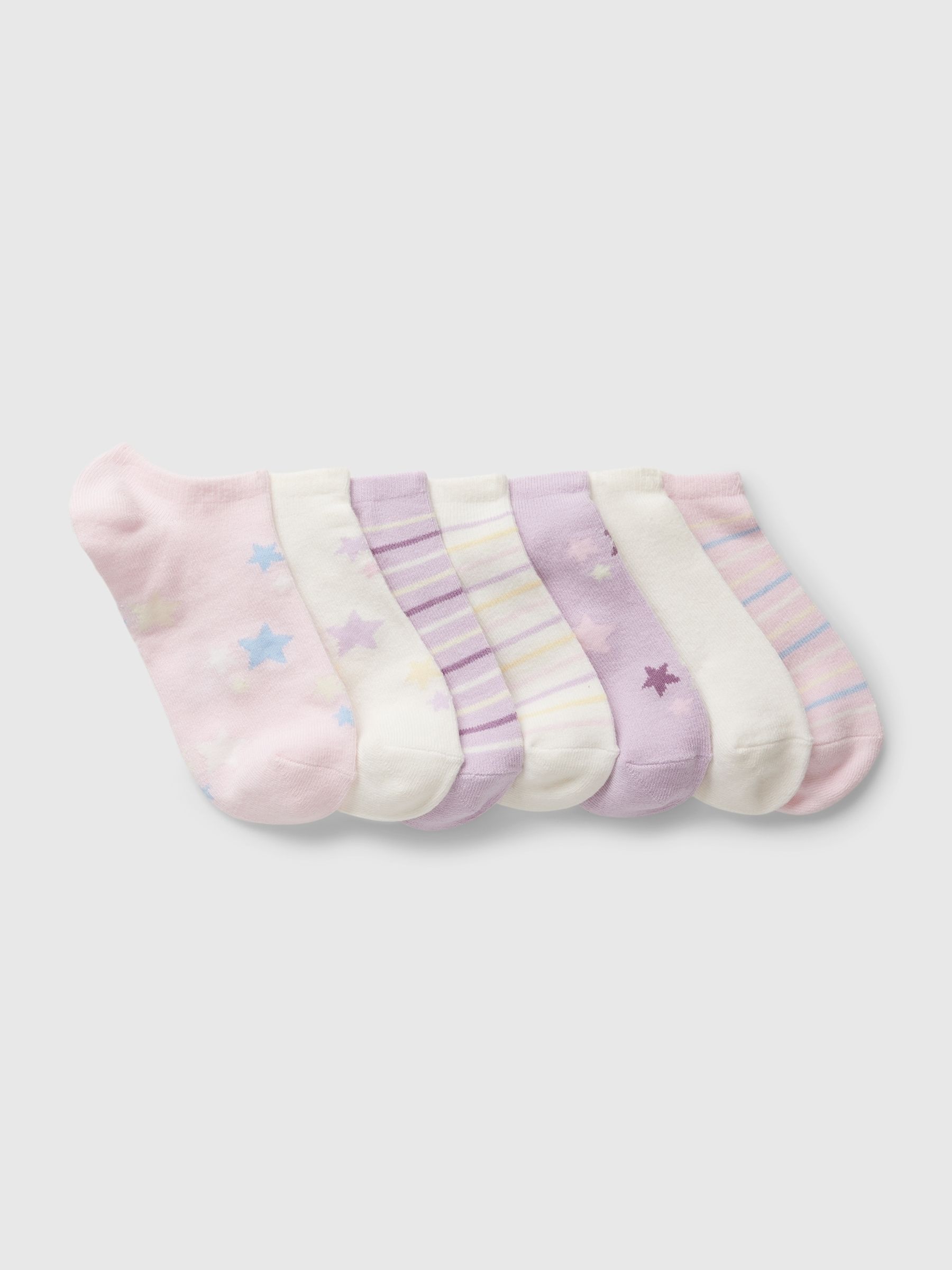 Purple Kids No-Show Socks 7-Pack - Image 1 of 1