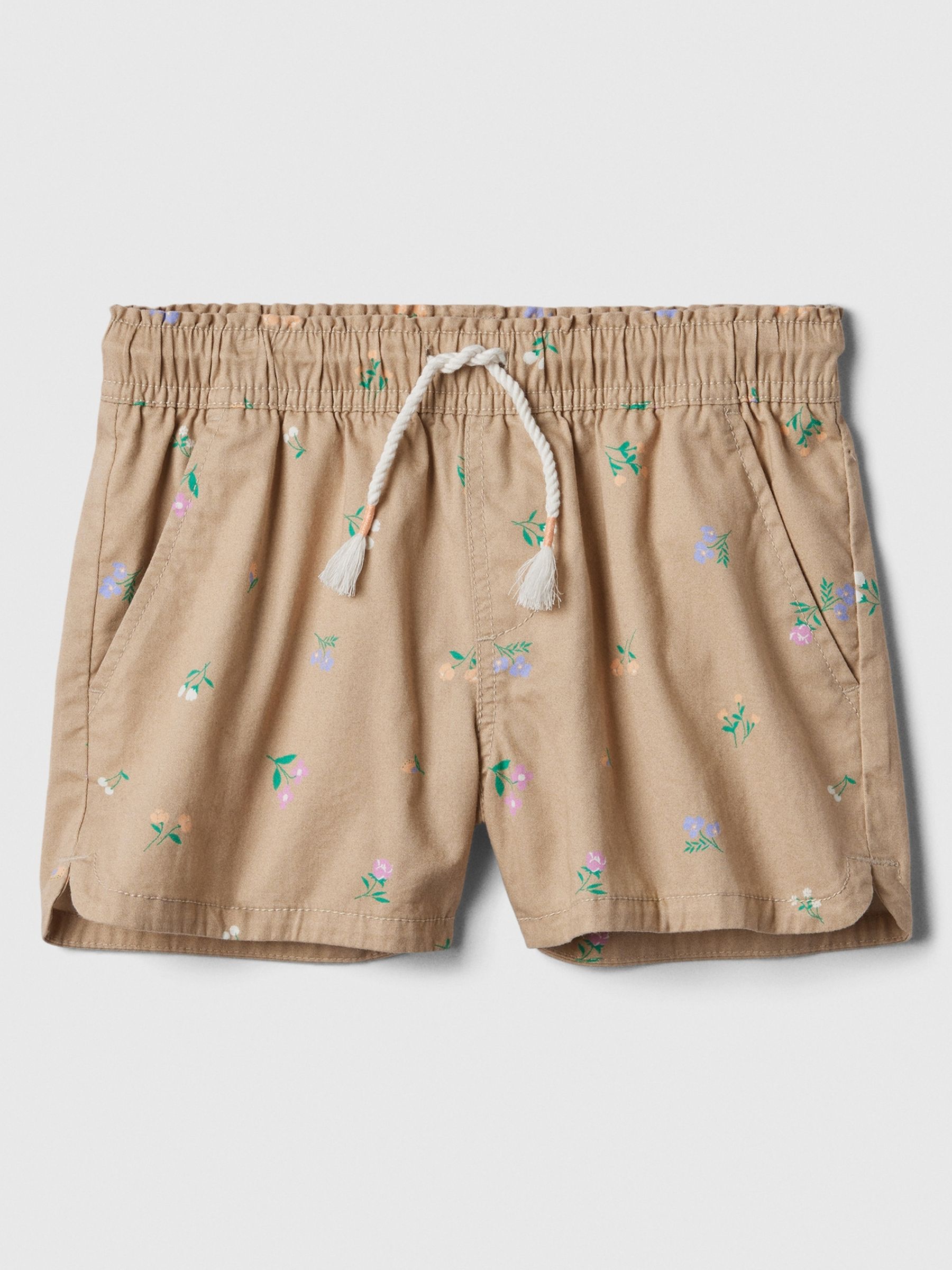 Beige Cotton Easy Pull On Shorts (4-13yrs) - Image 1 of 1