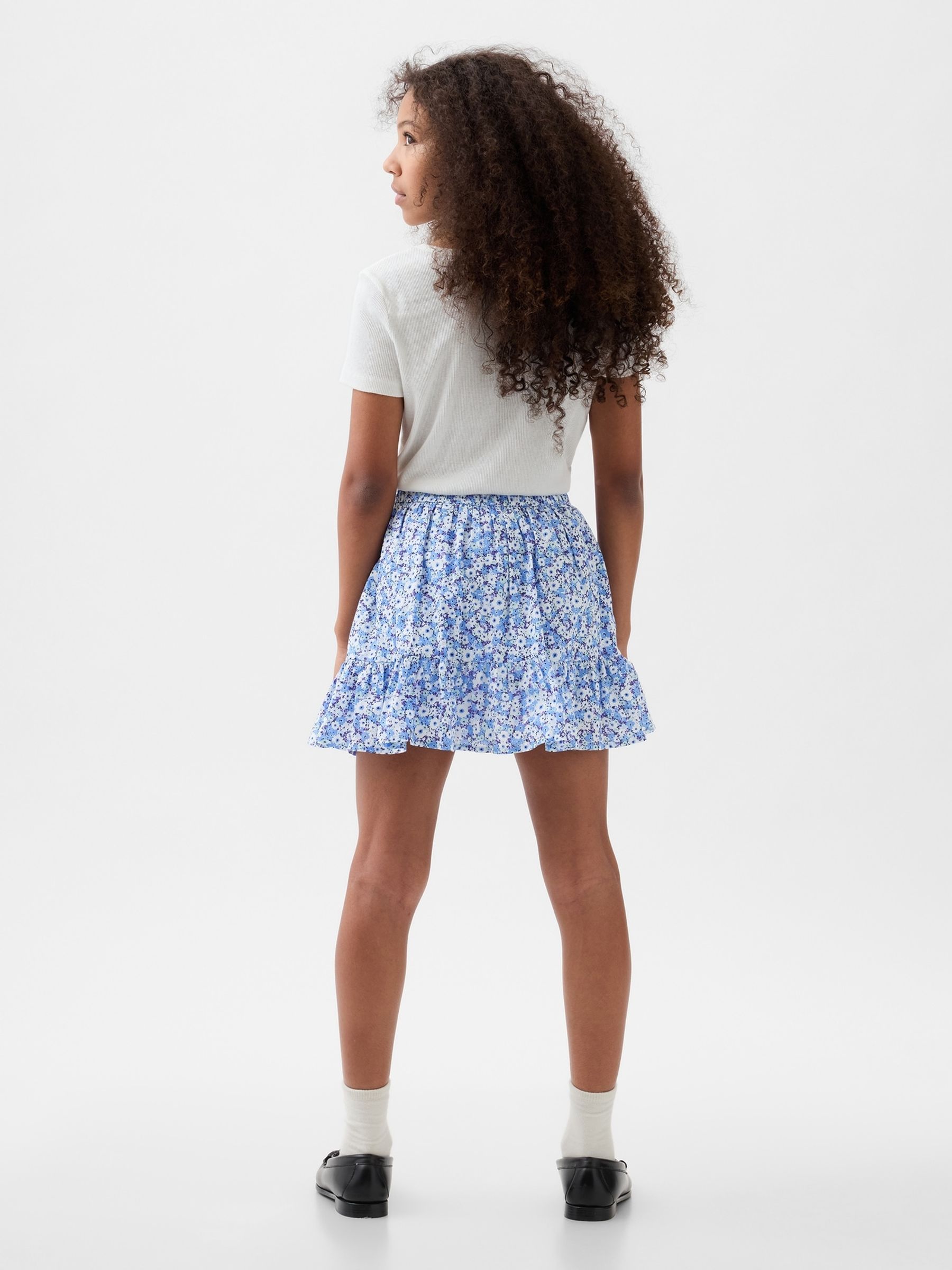 Blue Floral Ruffle Skort - Image 2 of 3