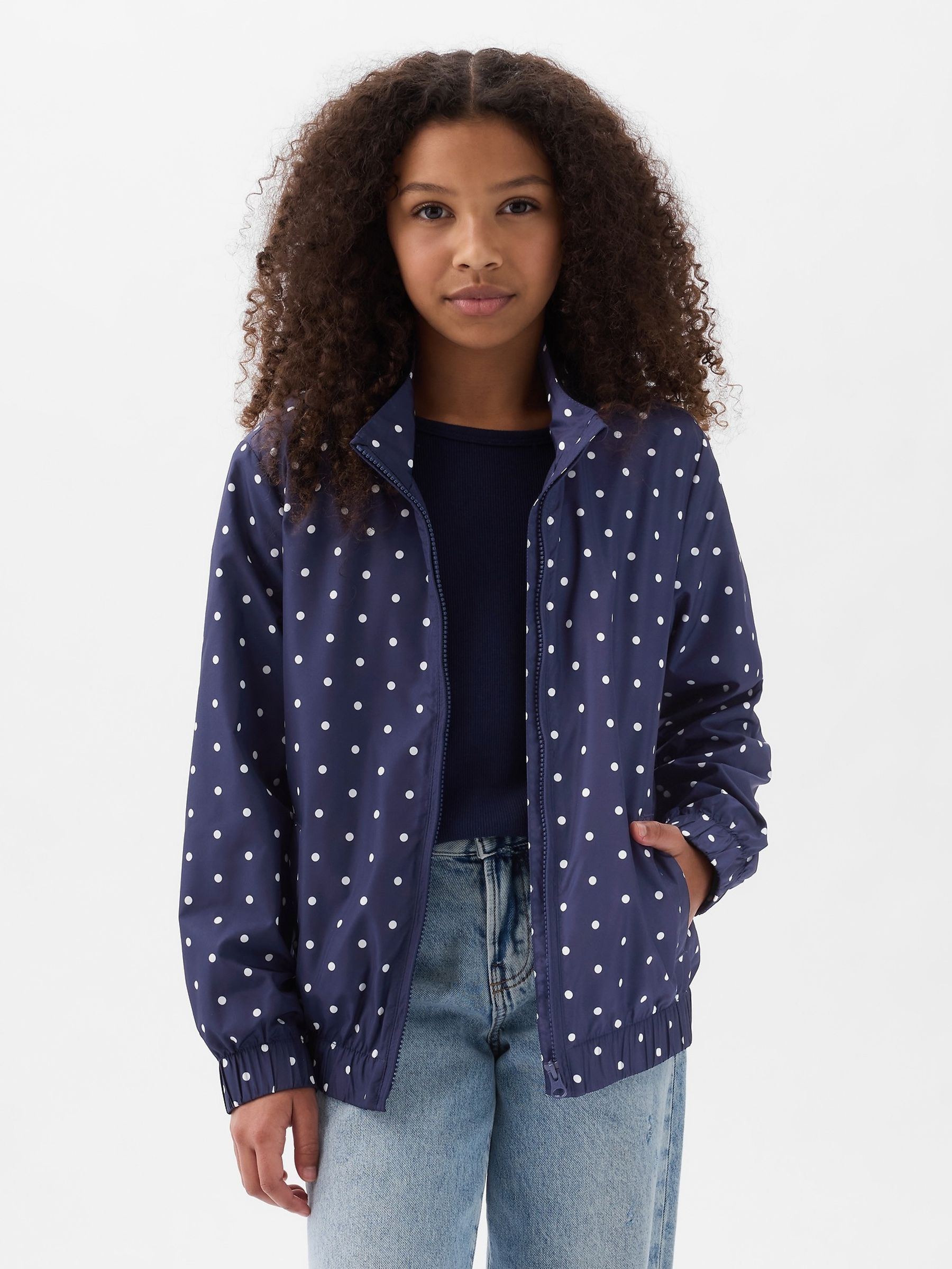 Navy Blue Logo Colourblock Windbuster (4-13yrs) - Image 1 of 4