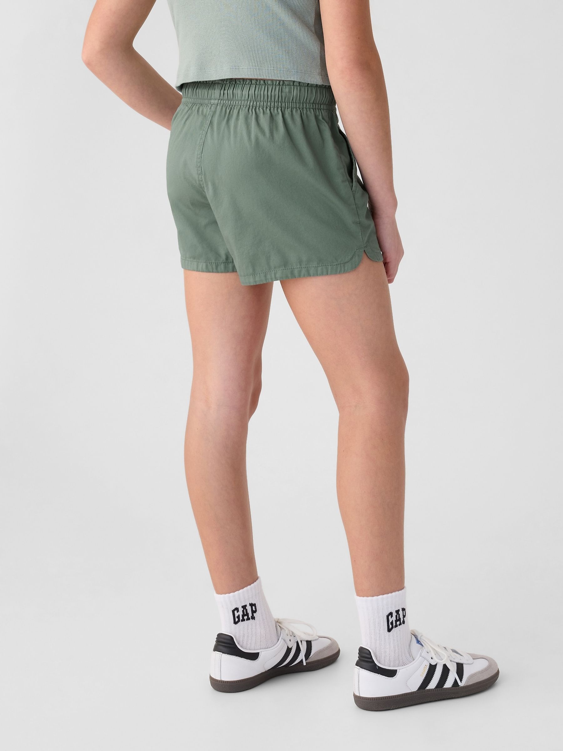 Green Cotton Easy Pull On Shorts (4-13yrs) - Image 2 of 6
