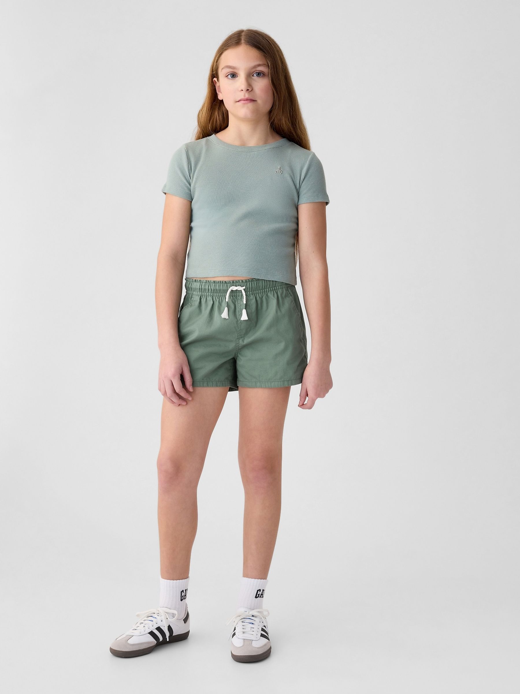 Green Cotton Easy Pull On Shorts (4-13yrs) - Image 3 of 6