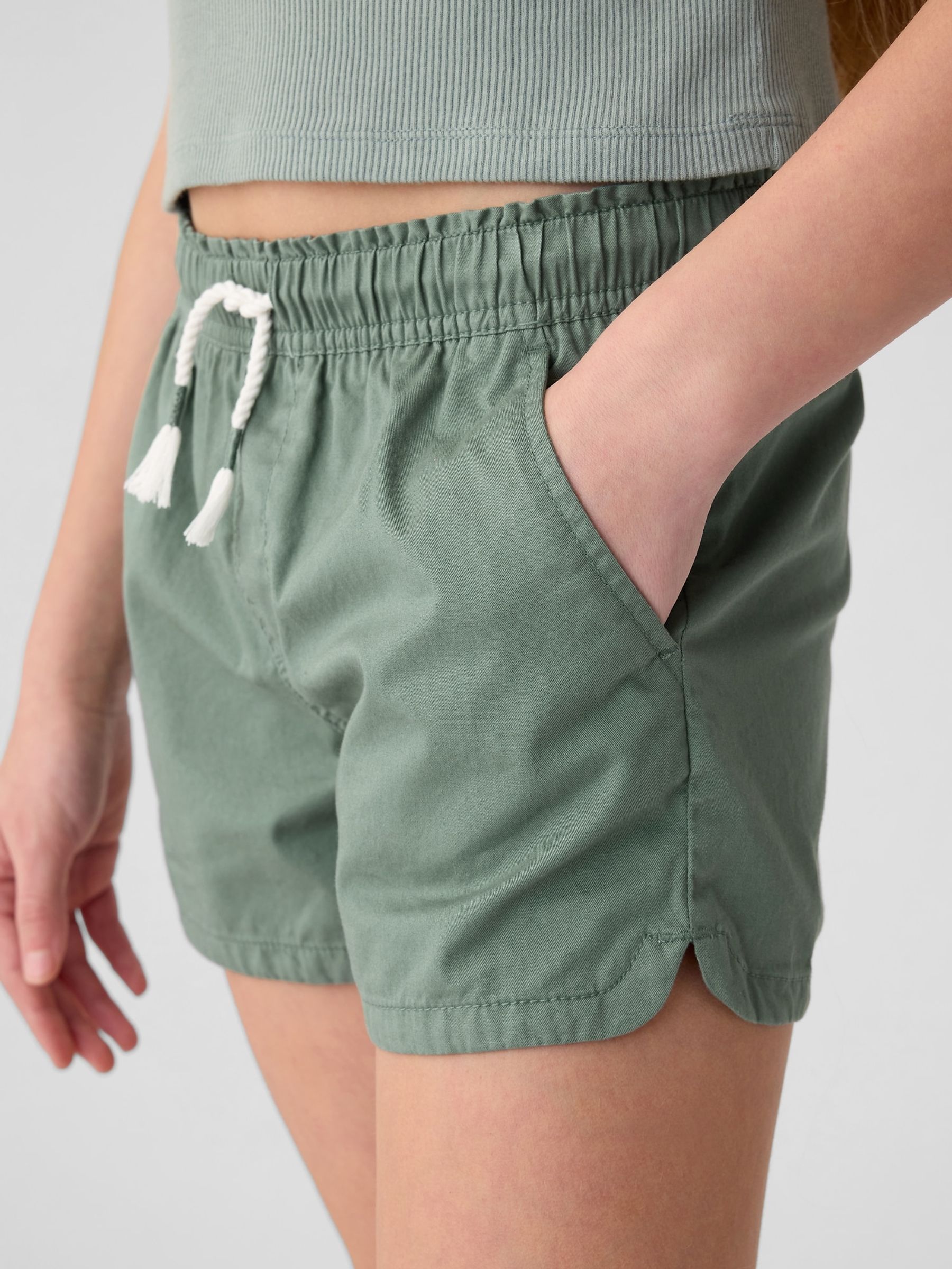 Green Cotton Easy Pull On Shorts (4-13yrs) - Image 4 of 6